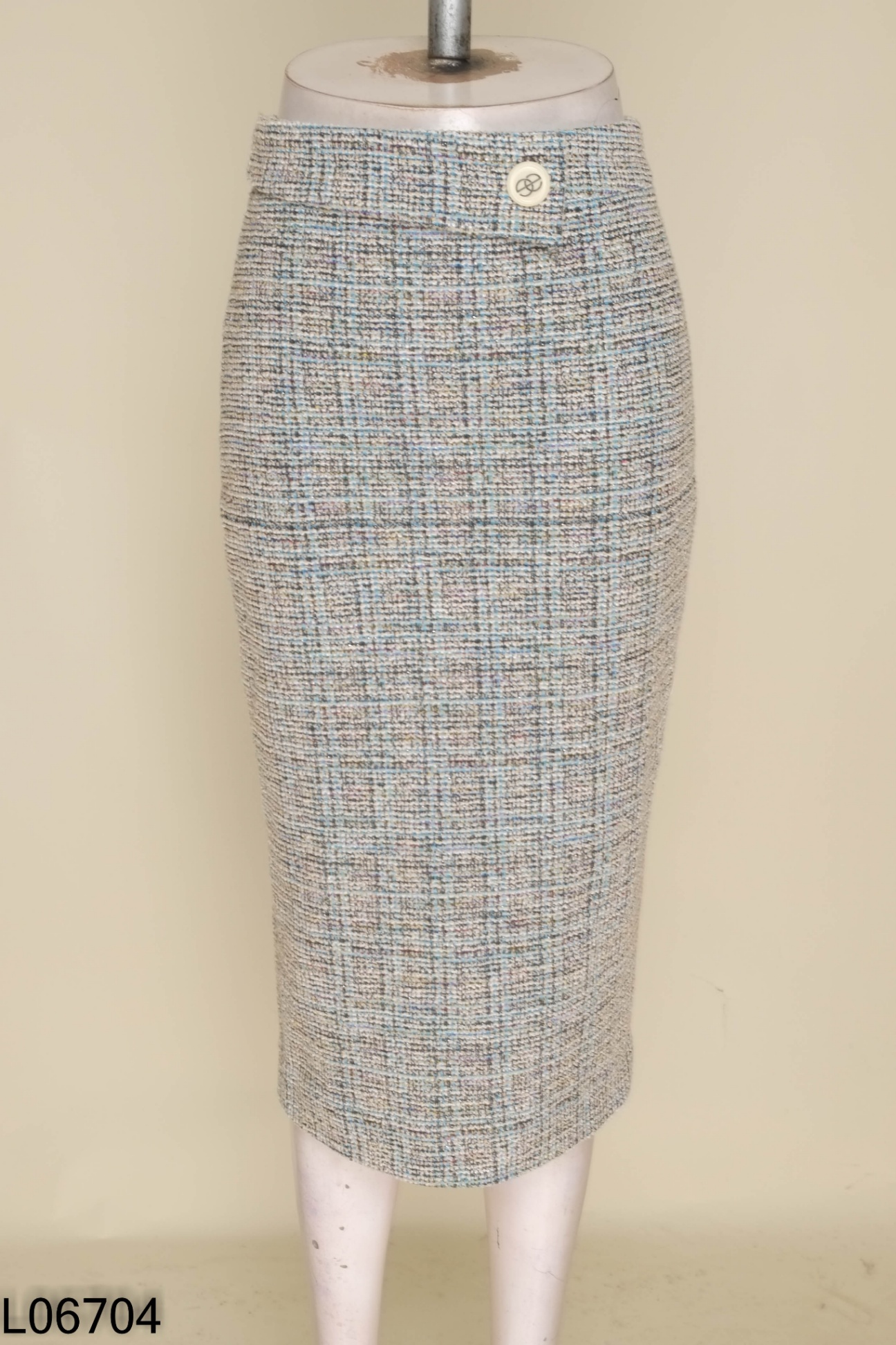 Chân váy dạ tweed xanh ELISE mix màu