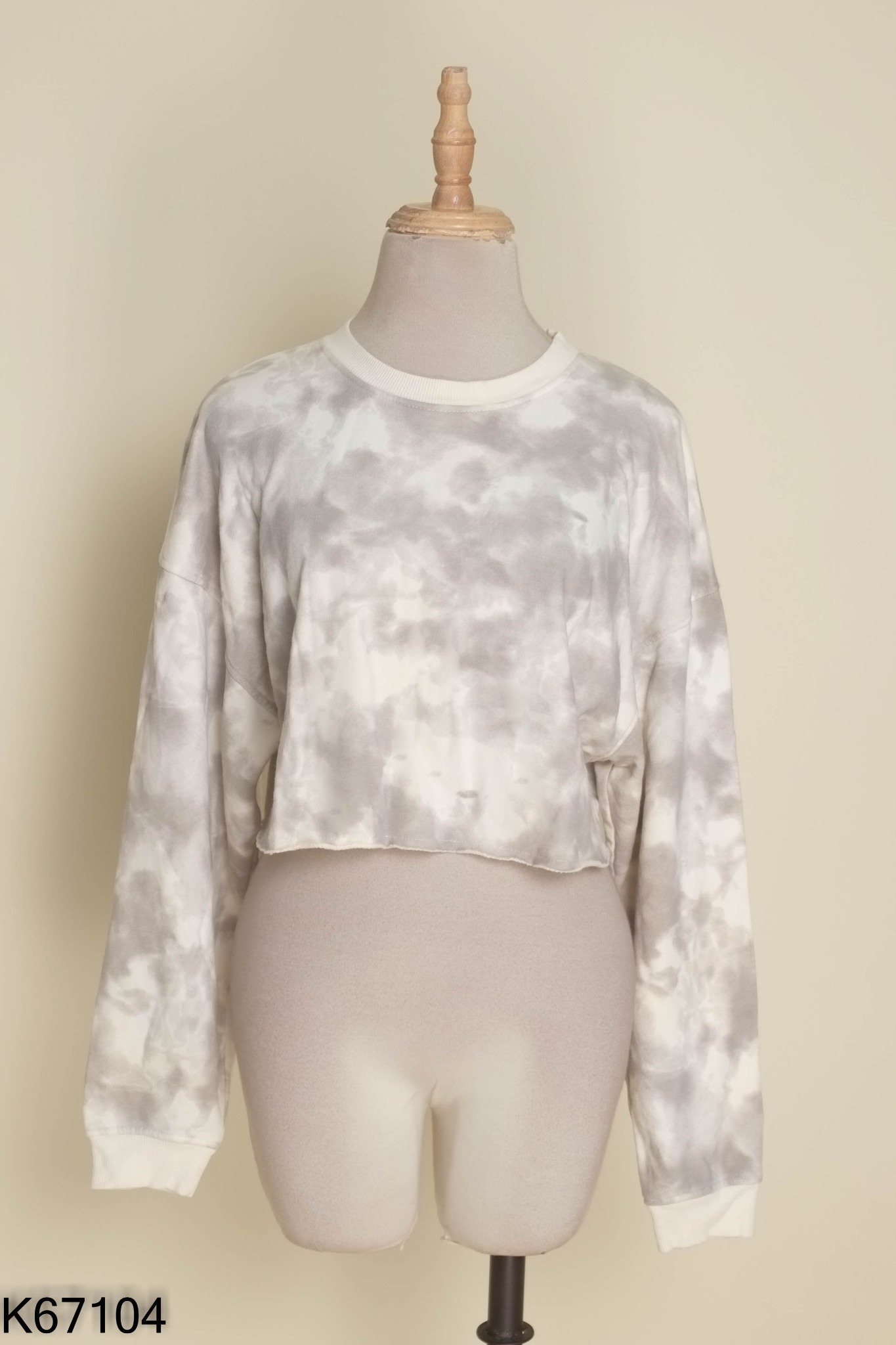 Áo nỉ BERSHKA be loang xám