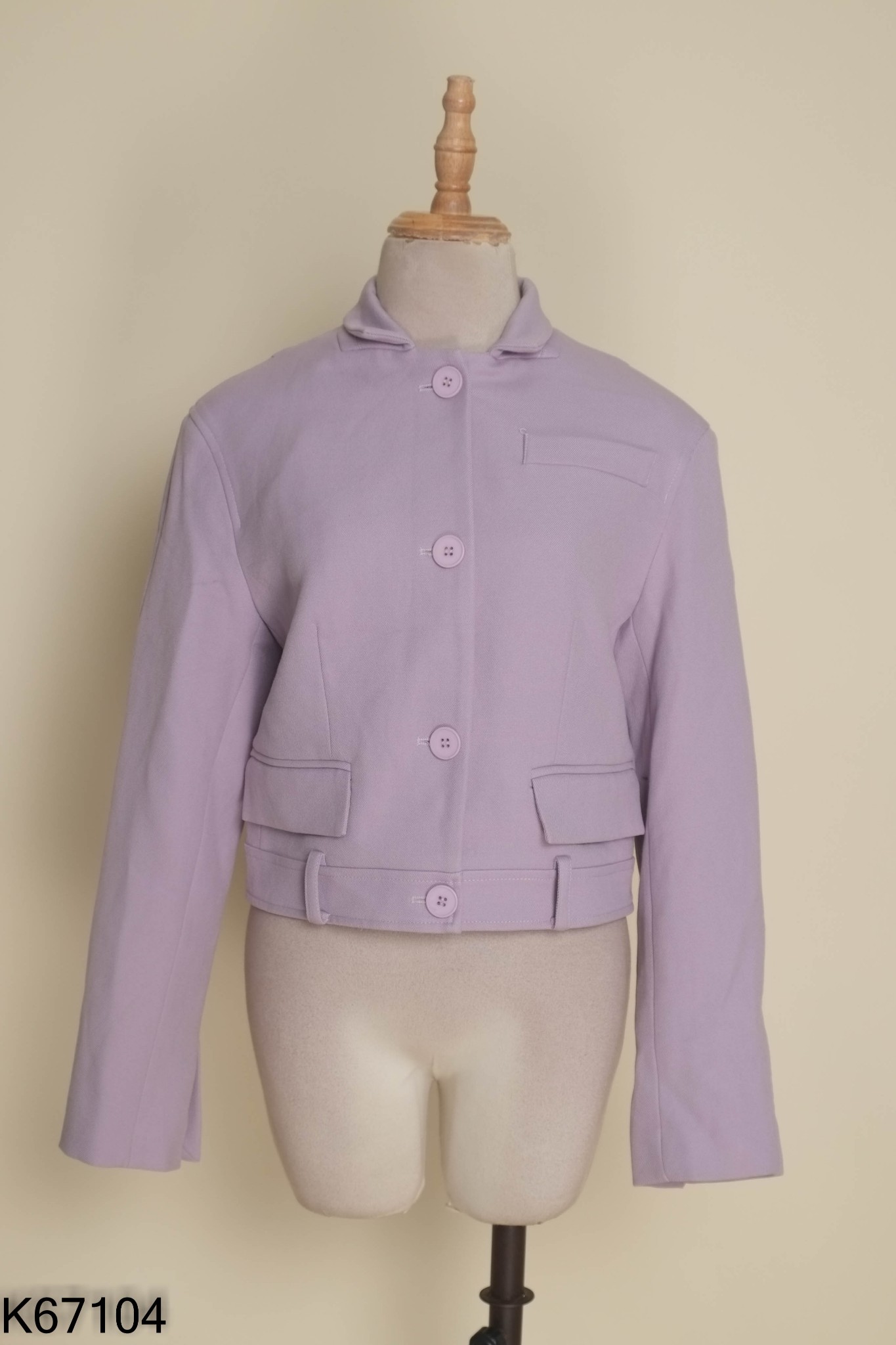 Áo khoác tím trơn phối kiểu vest