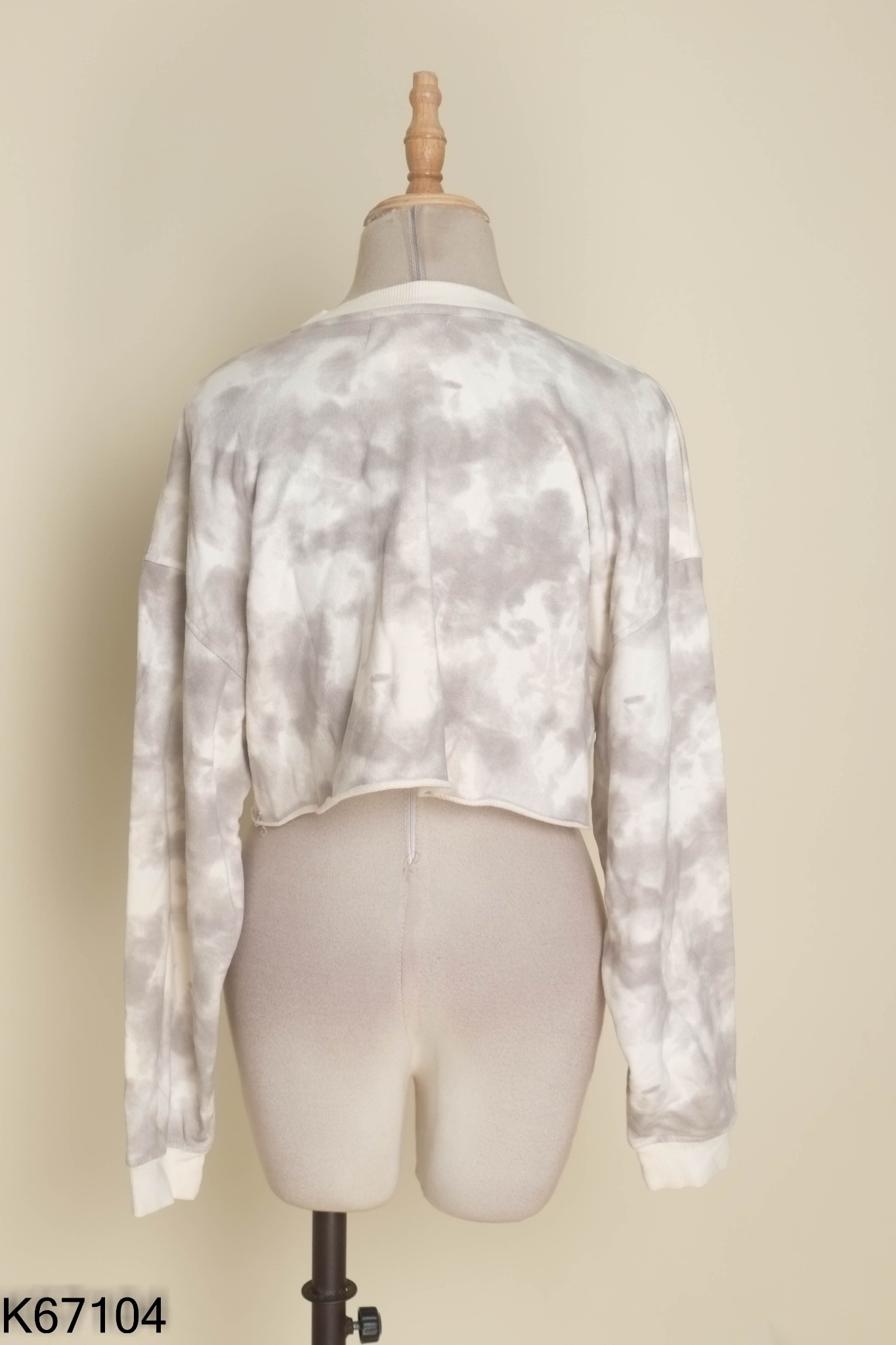 Áo nỉ BERSHKA be loang xám