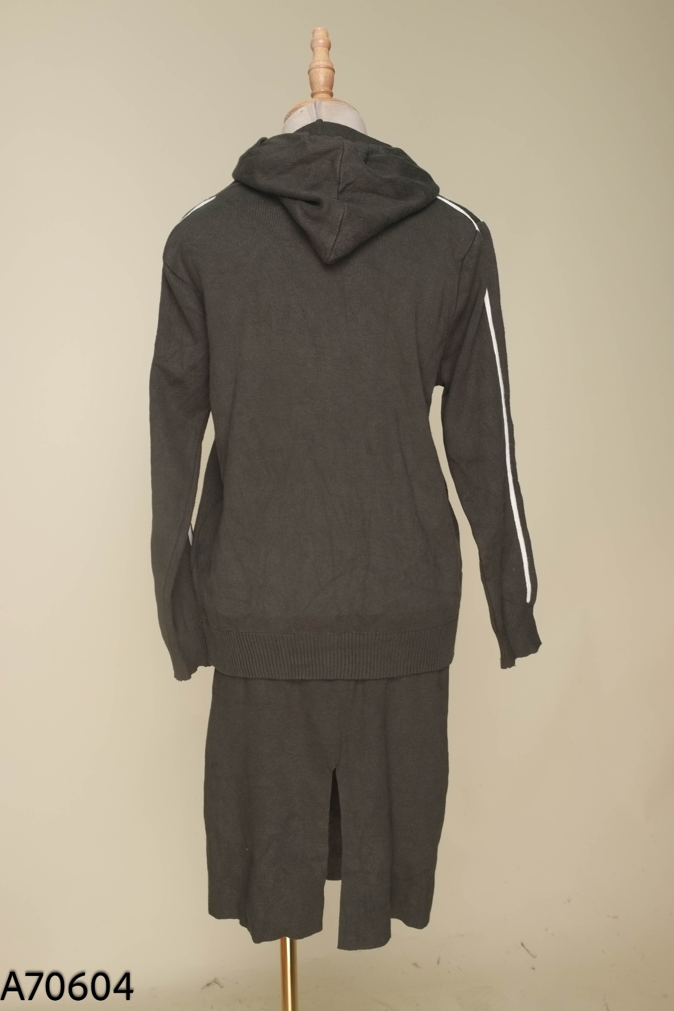 SET áo hoodie len xanh + chân váy