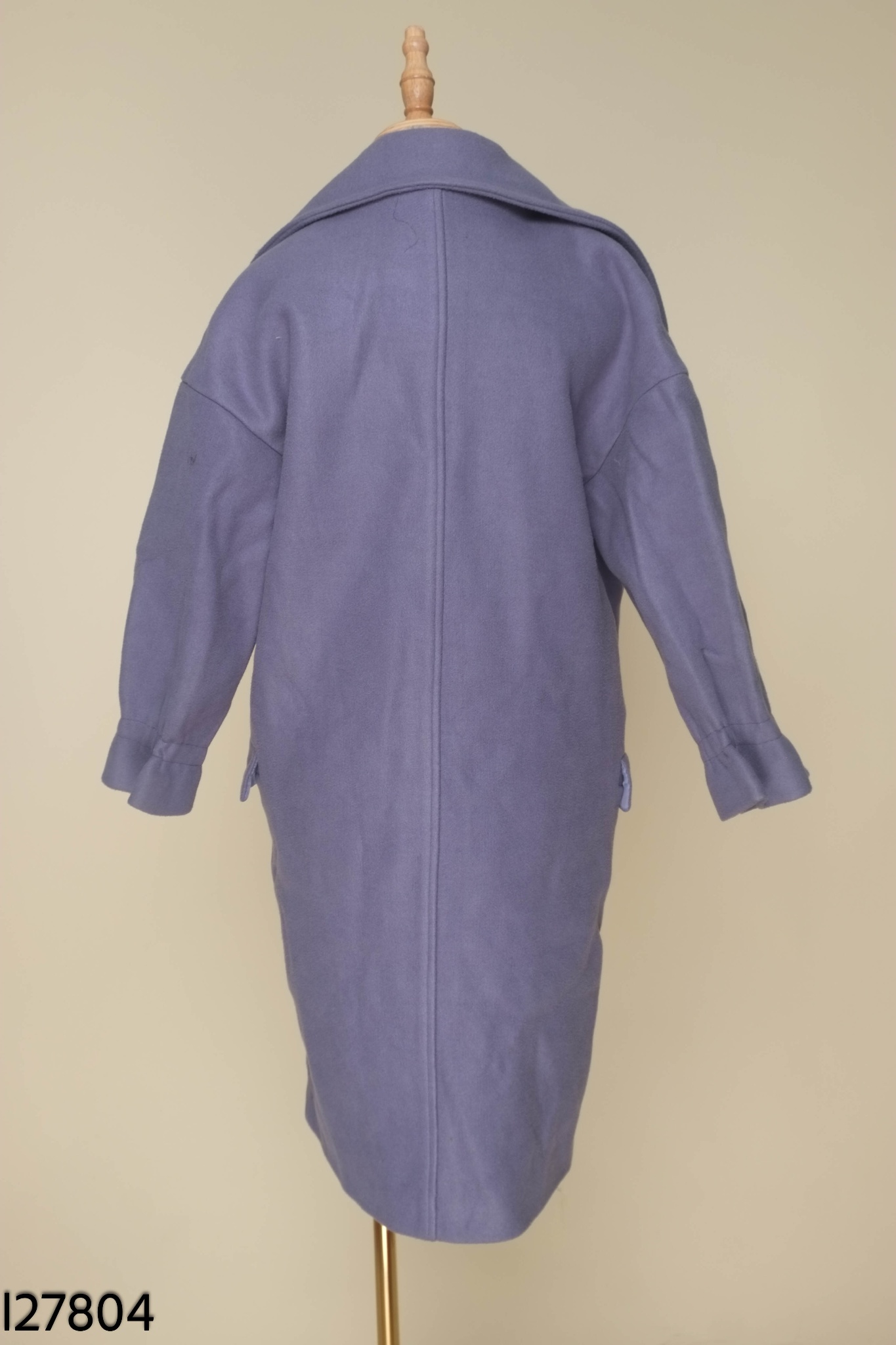 Áo khoác dạ xanh cổ vest dáng dài