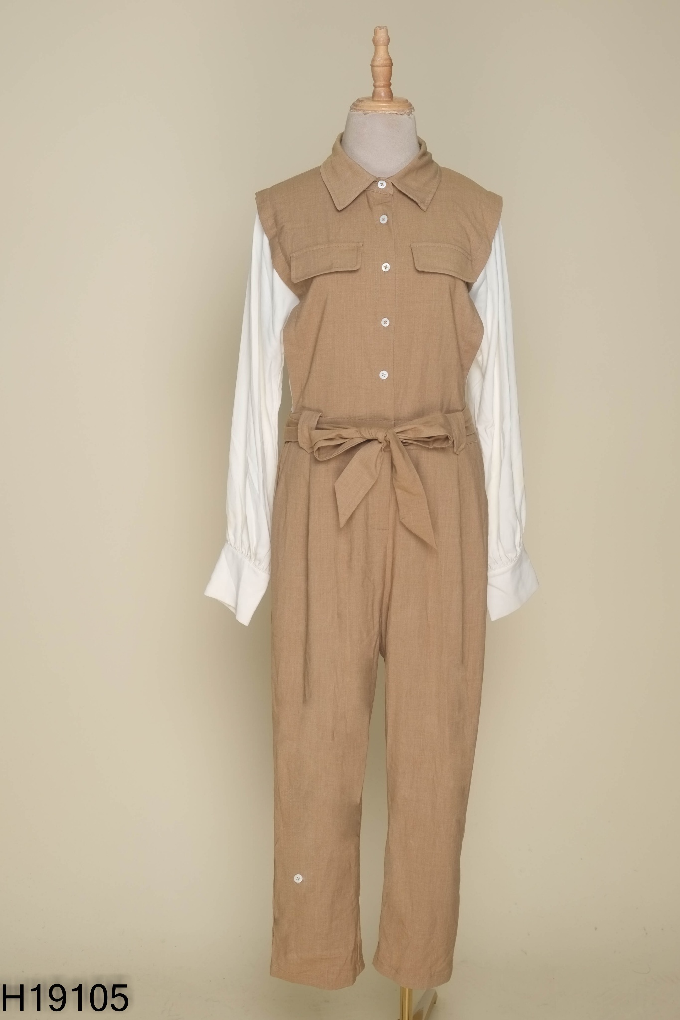 Jumpsuits URBAN nâu phối trắng
