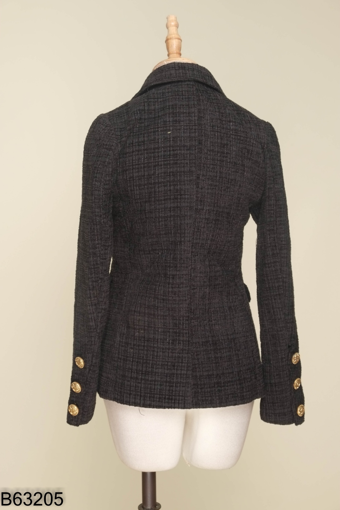 Áo khoác blazer dạ tweed đen TRANG ANH DESIGN