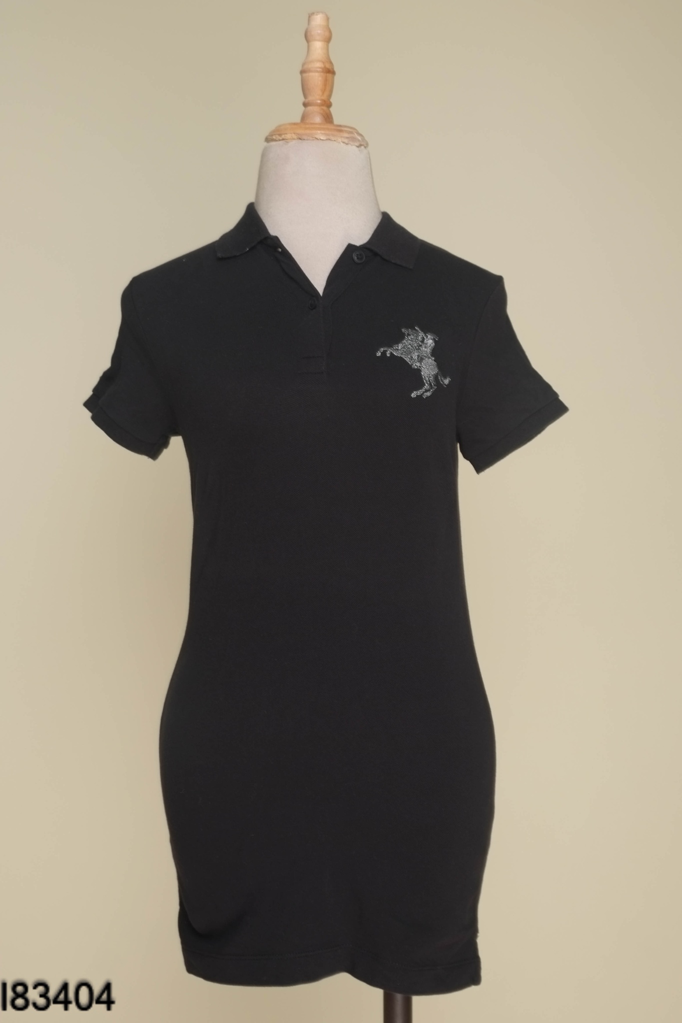 Áo polo GIORDANO đen thêu ngựa