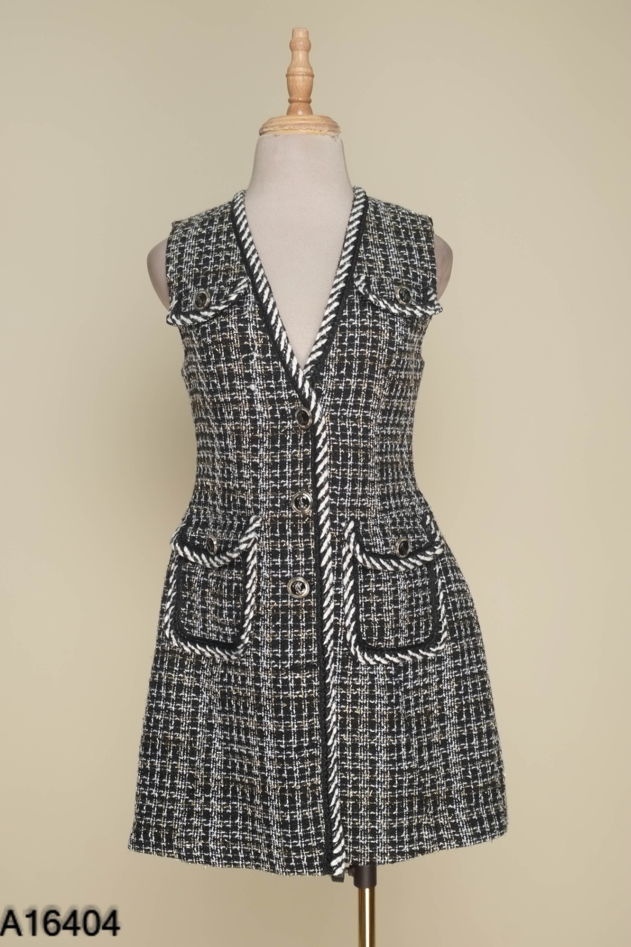 Váy ORCHID đen dạ tweed