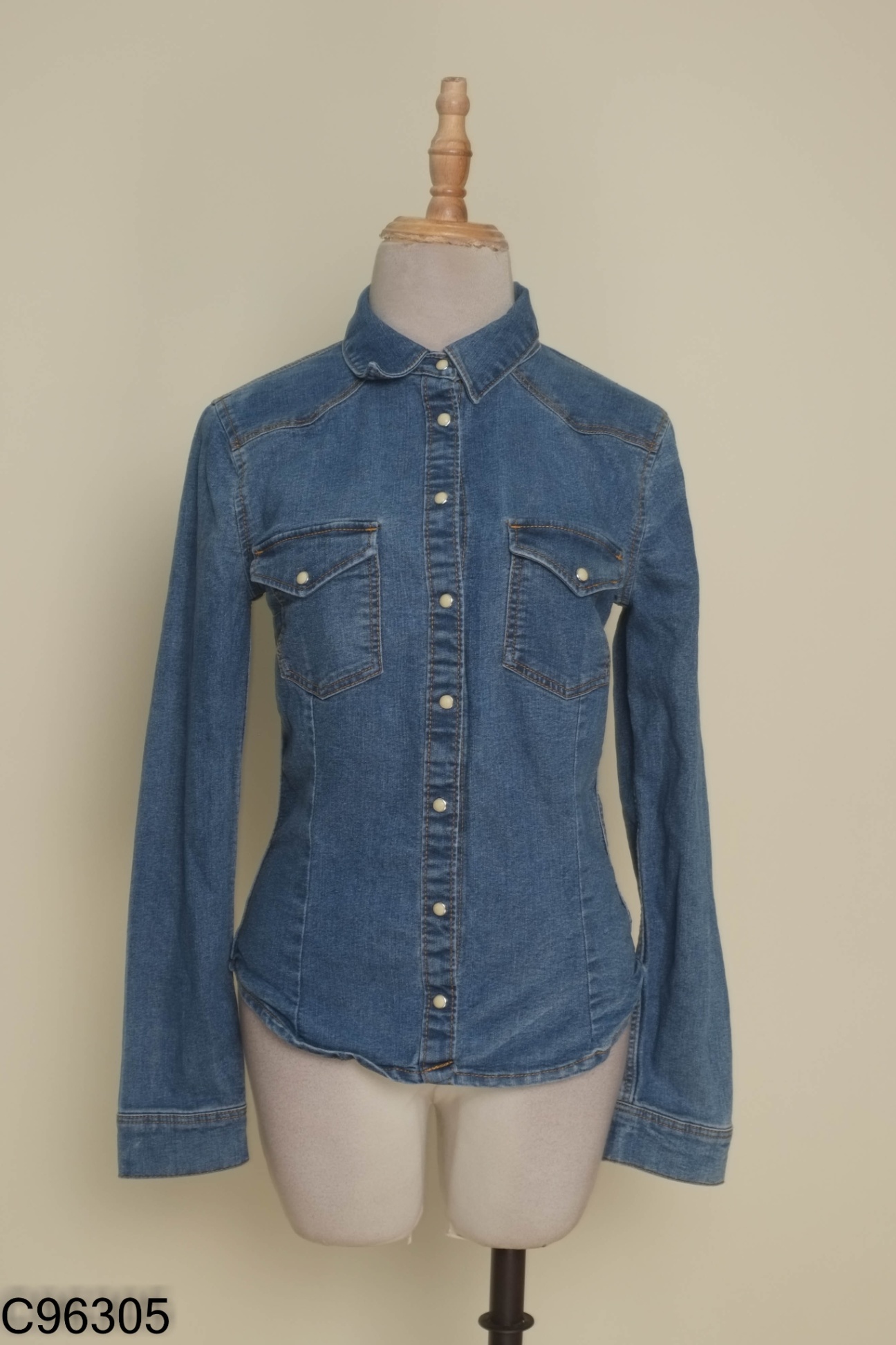 Áo sơ mi HM jeans xanh