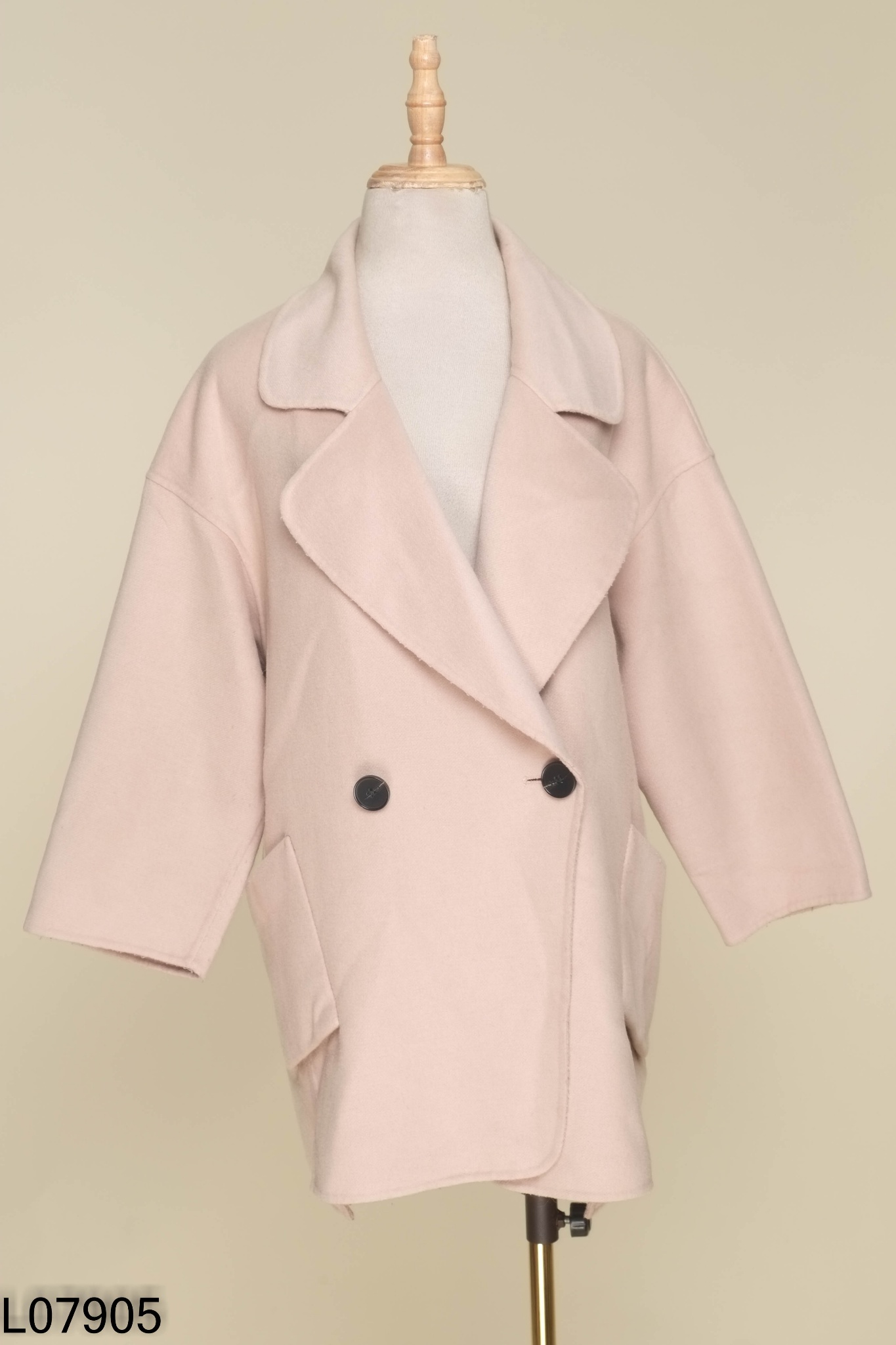 Áo khoác dạ be NINE WEST dáng nhỡ