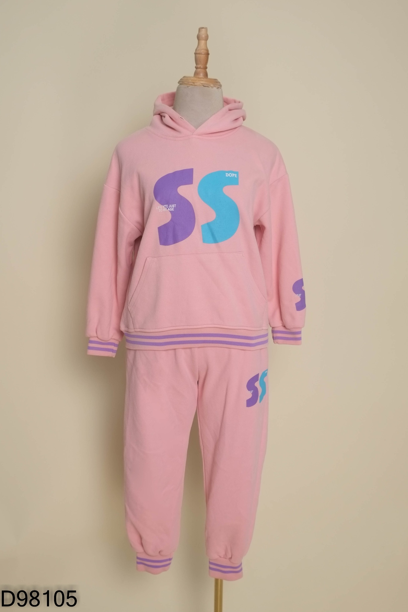 Set áo + quần nỏ hồng viền tím KIDS