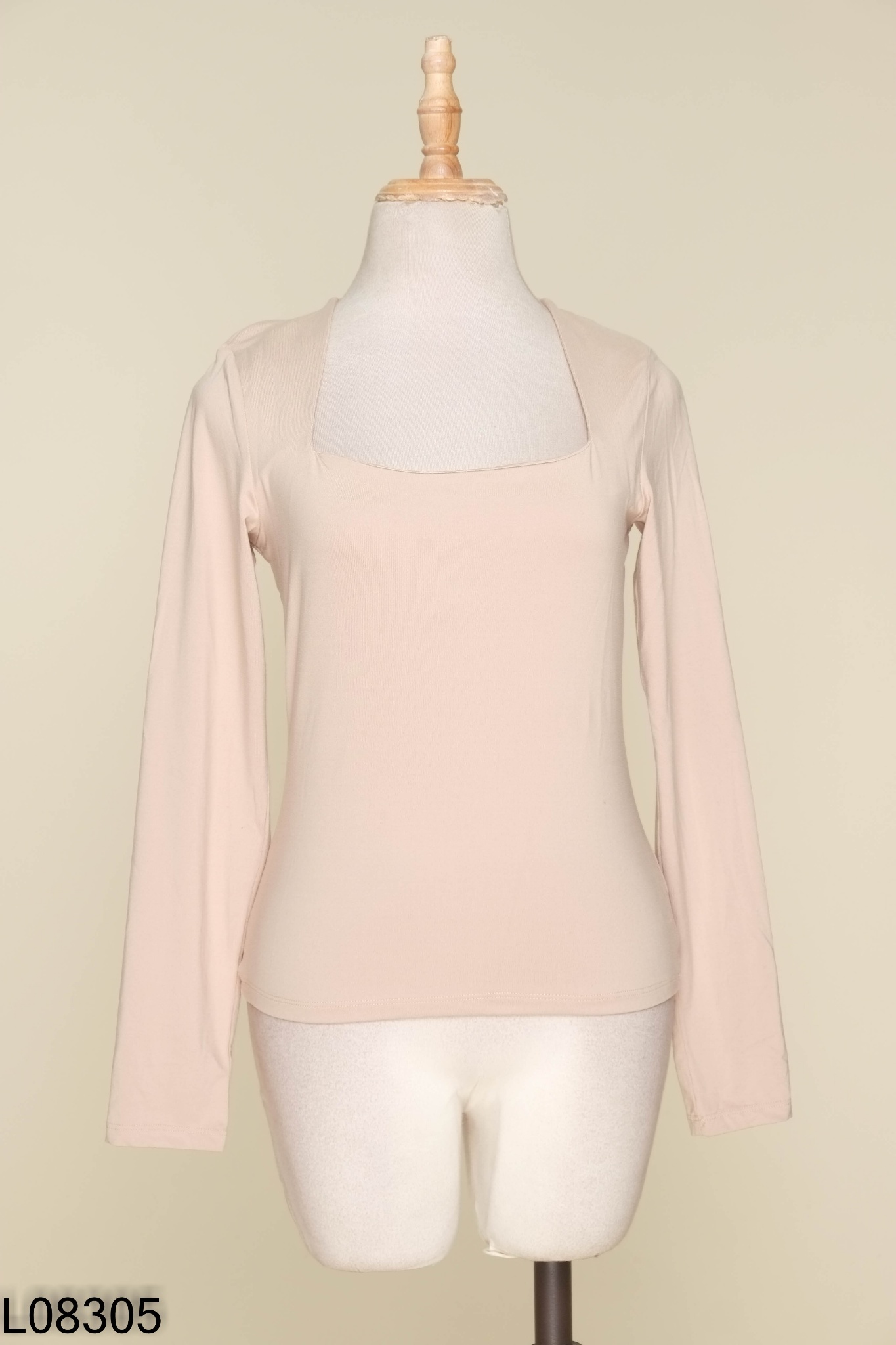 Áo be H&M trơn cổ vuông