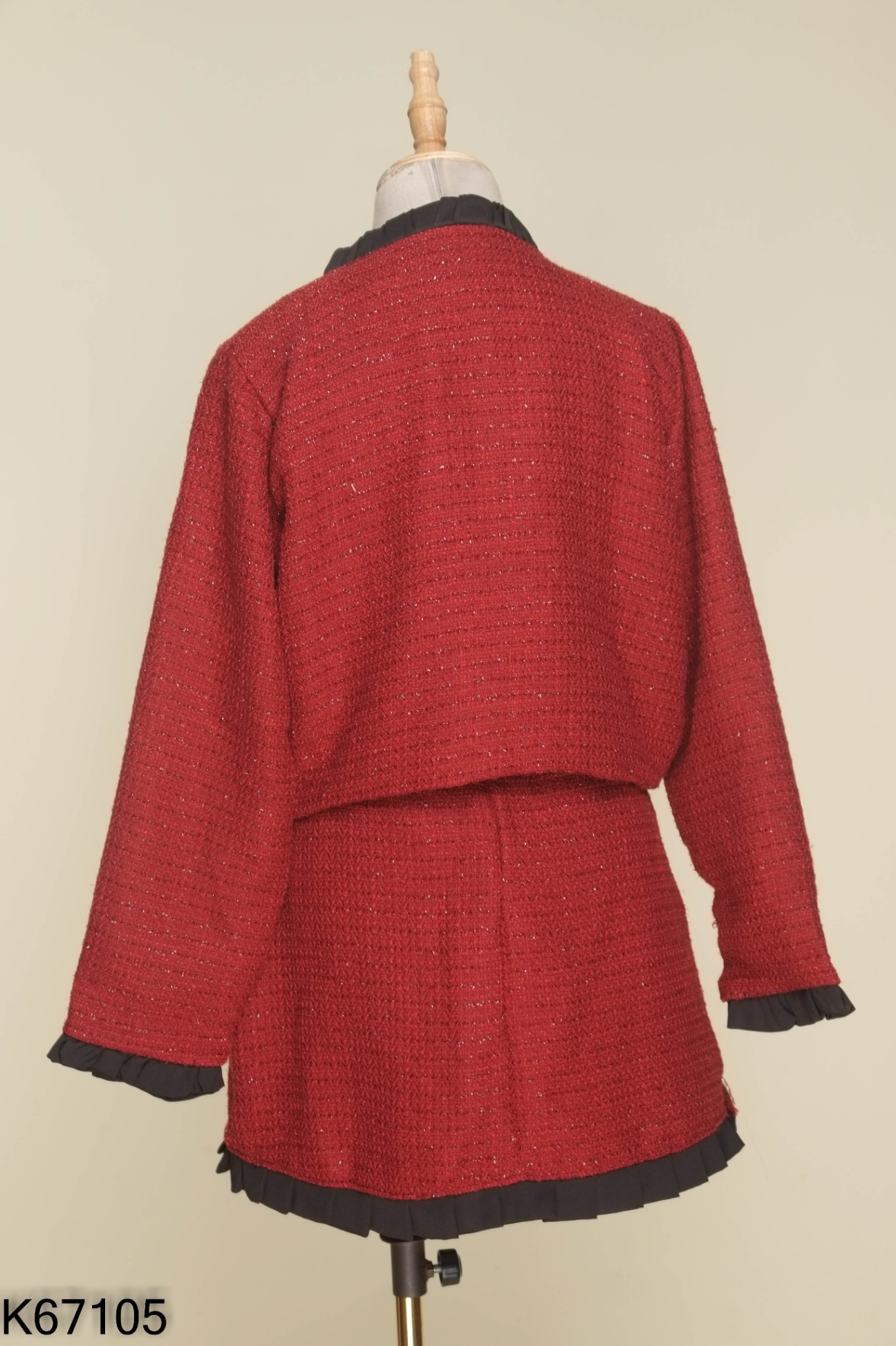 SET áo dạ đỏ+ chân váy
