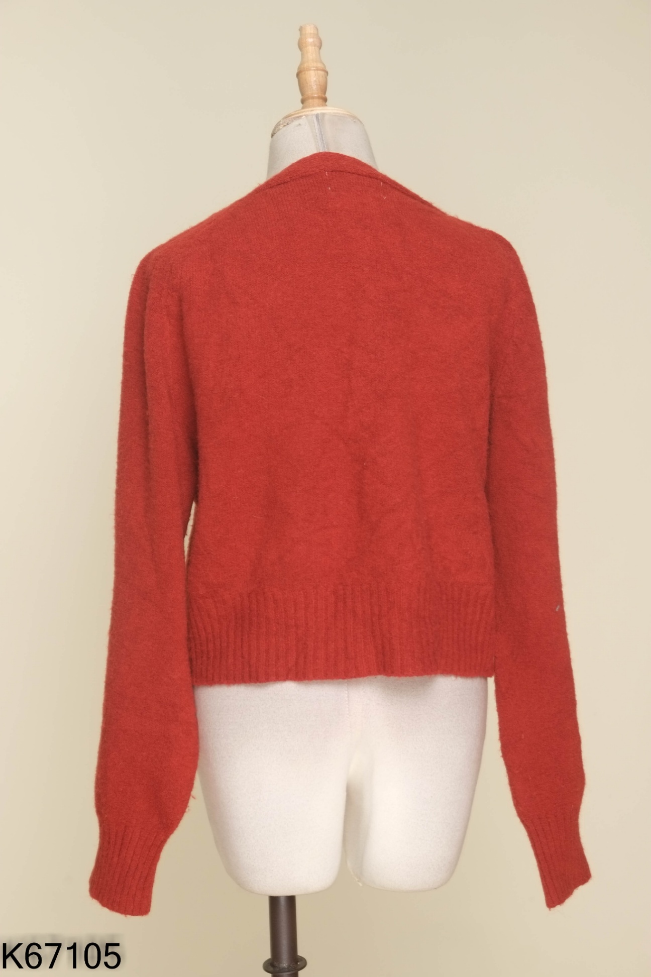 Áo cardigans len đỏ dáng ngắn