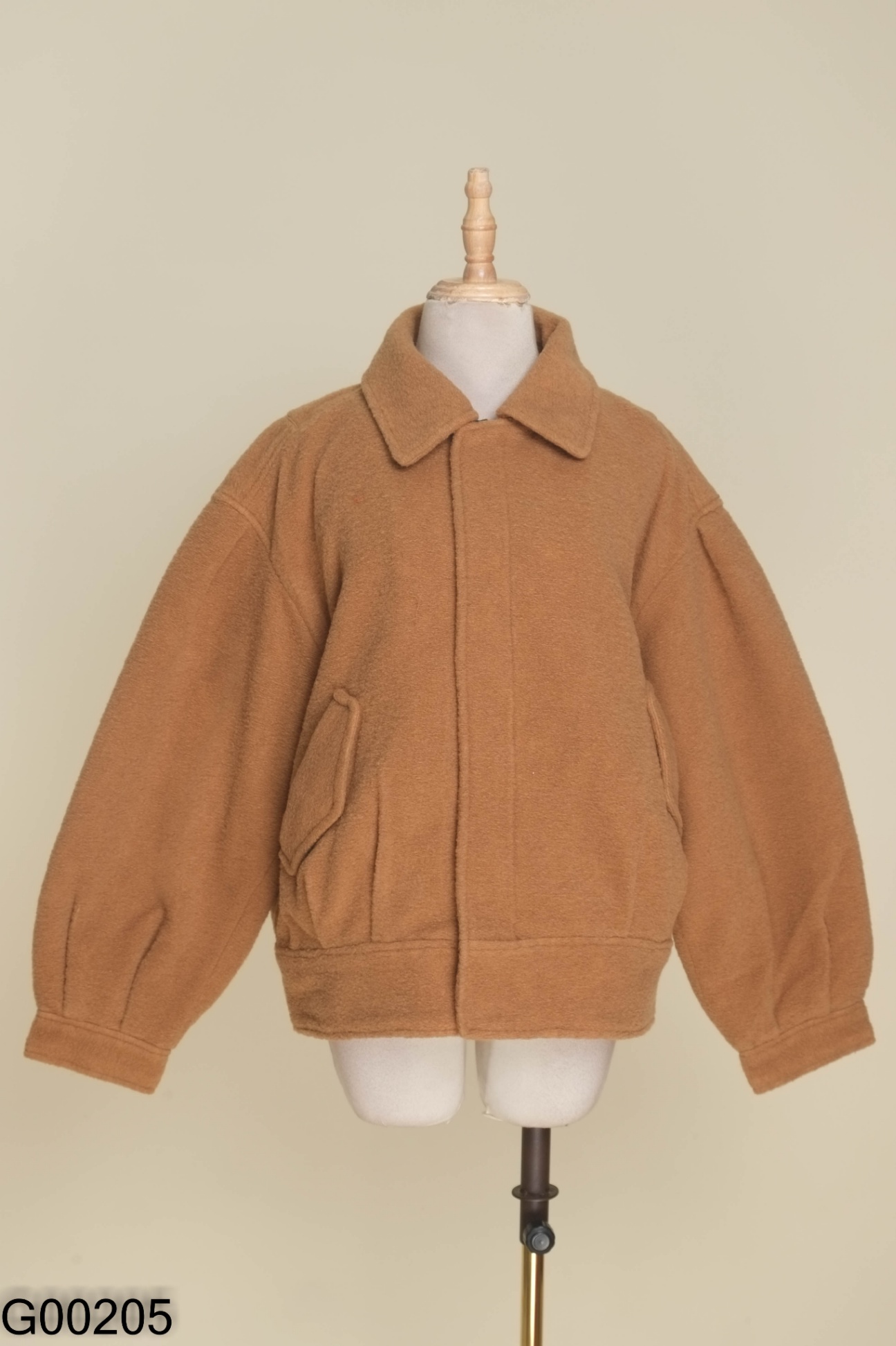 Áo khoác dạ MOUSSY nâu cổ bẻ