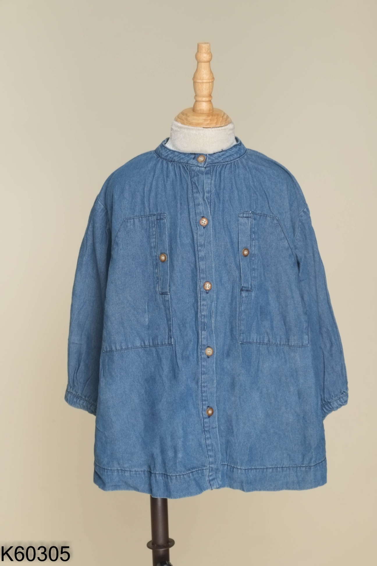 Váy jeans xanh cổ tàu KIDS