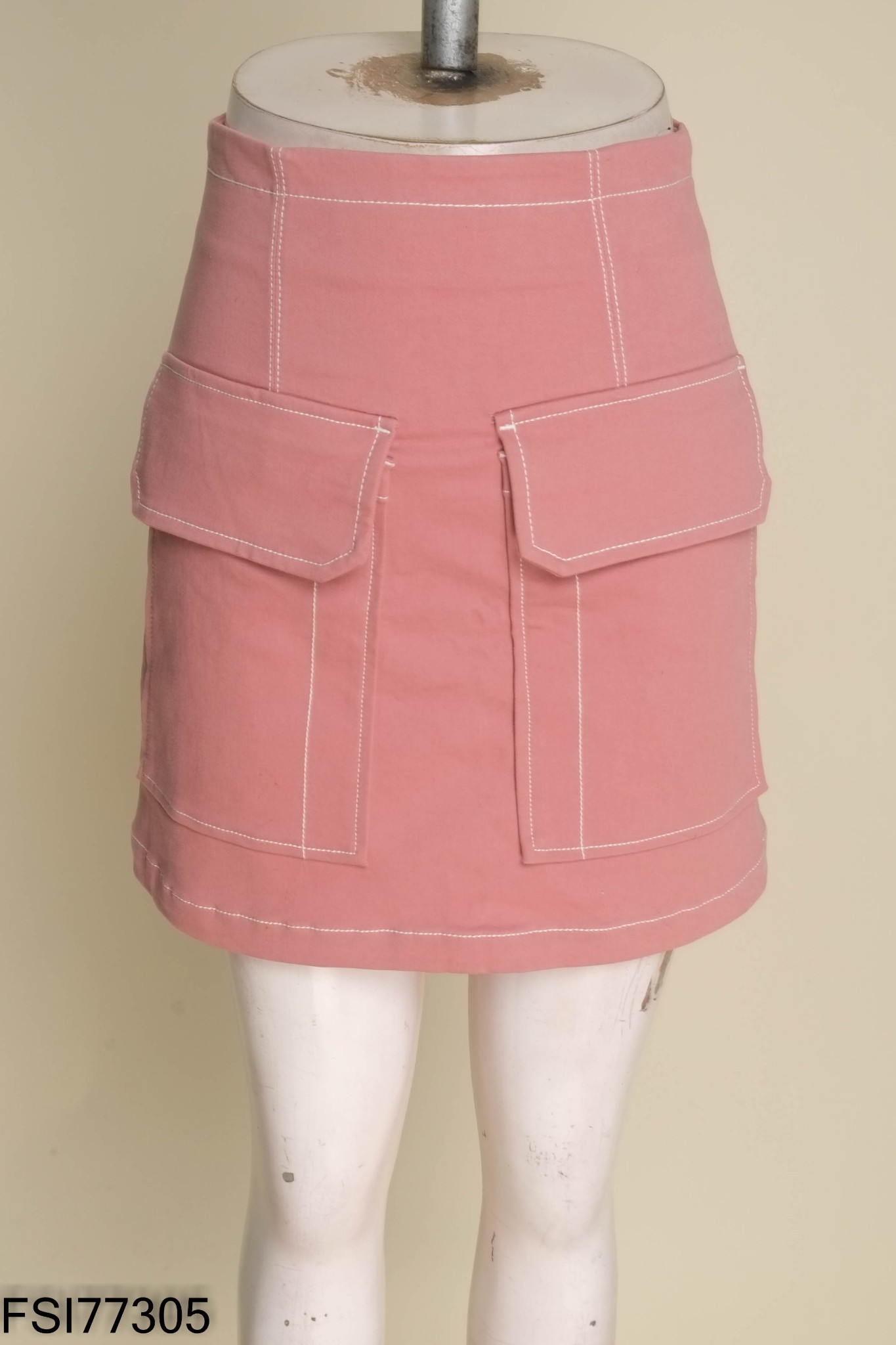 Chân váy VERO MODA hồng chỉ trắng