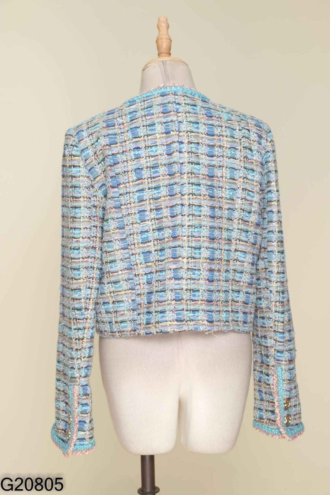 Áo xanh dạ tweed MORNINGFAN cúc vàng (QCCC)