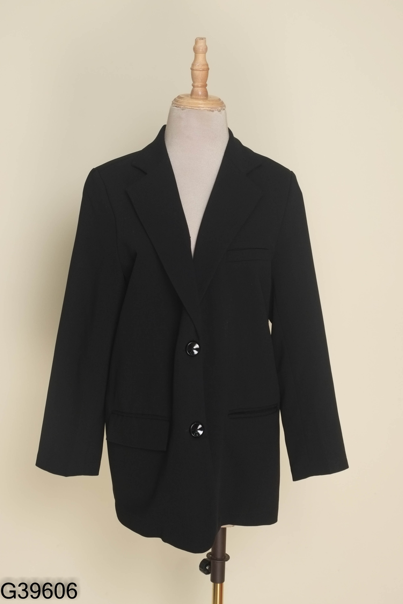 Áo blazer OM DESIGN đen trơn