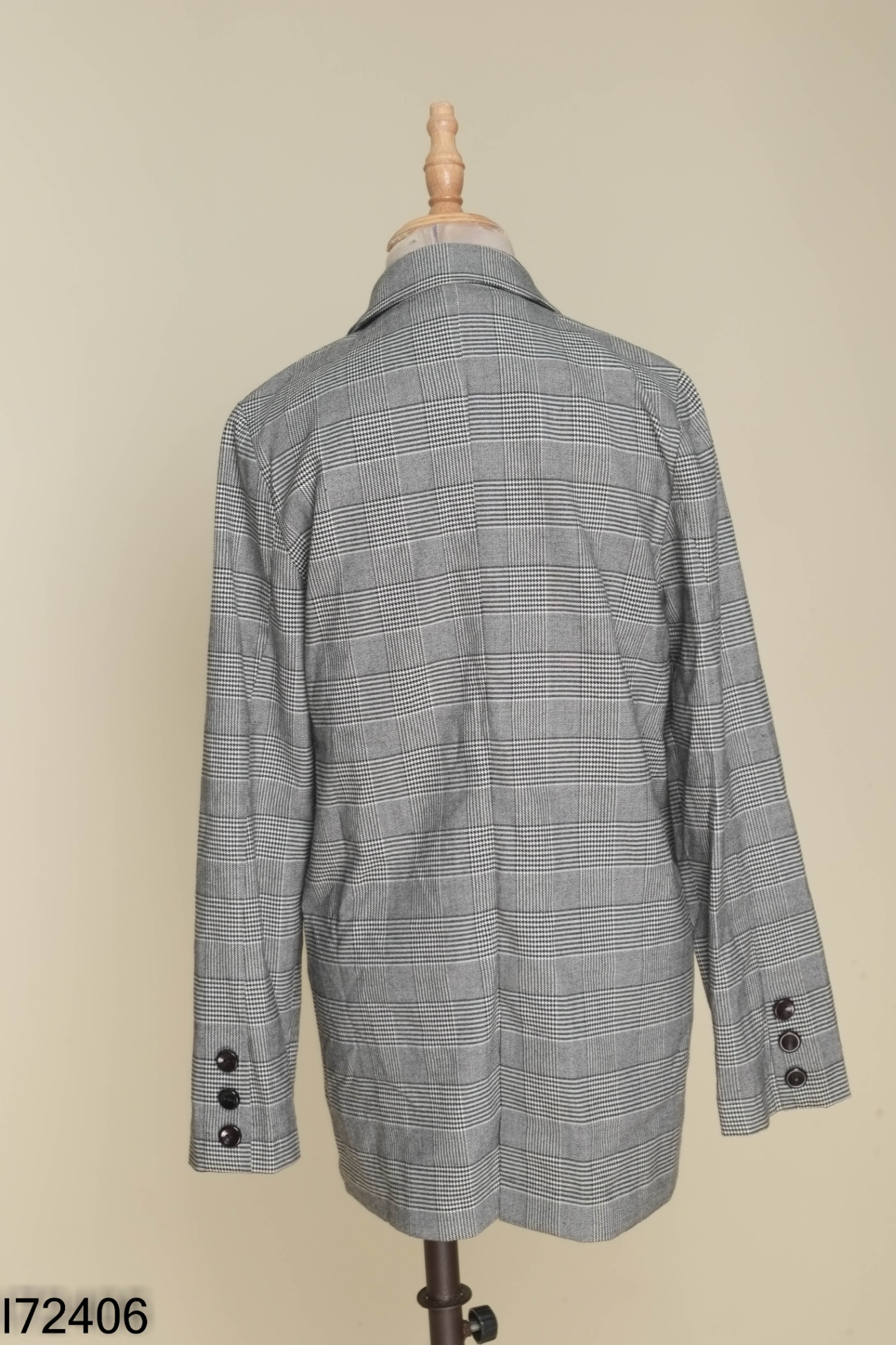 Áo khoác vest xám kẻ