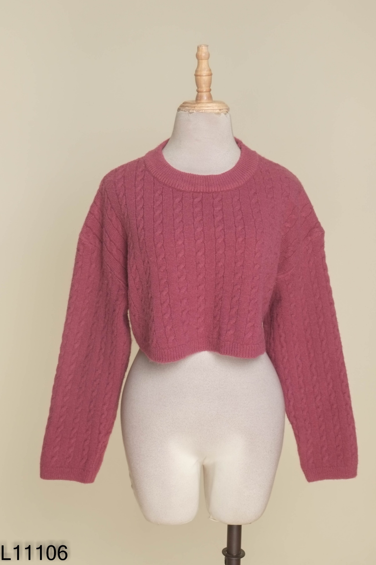 Áo len tím croptop