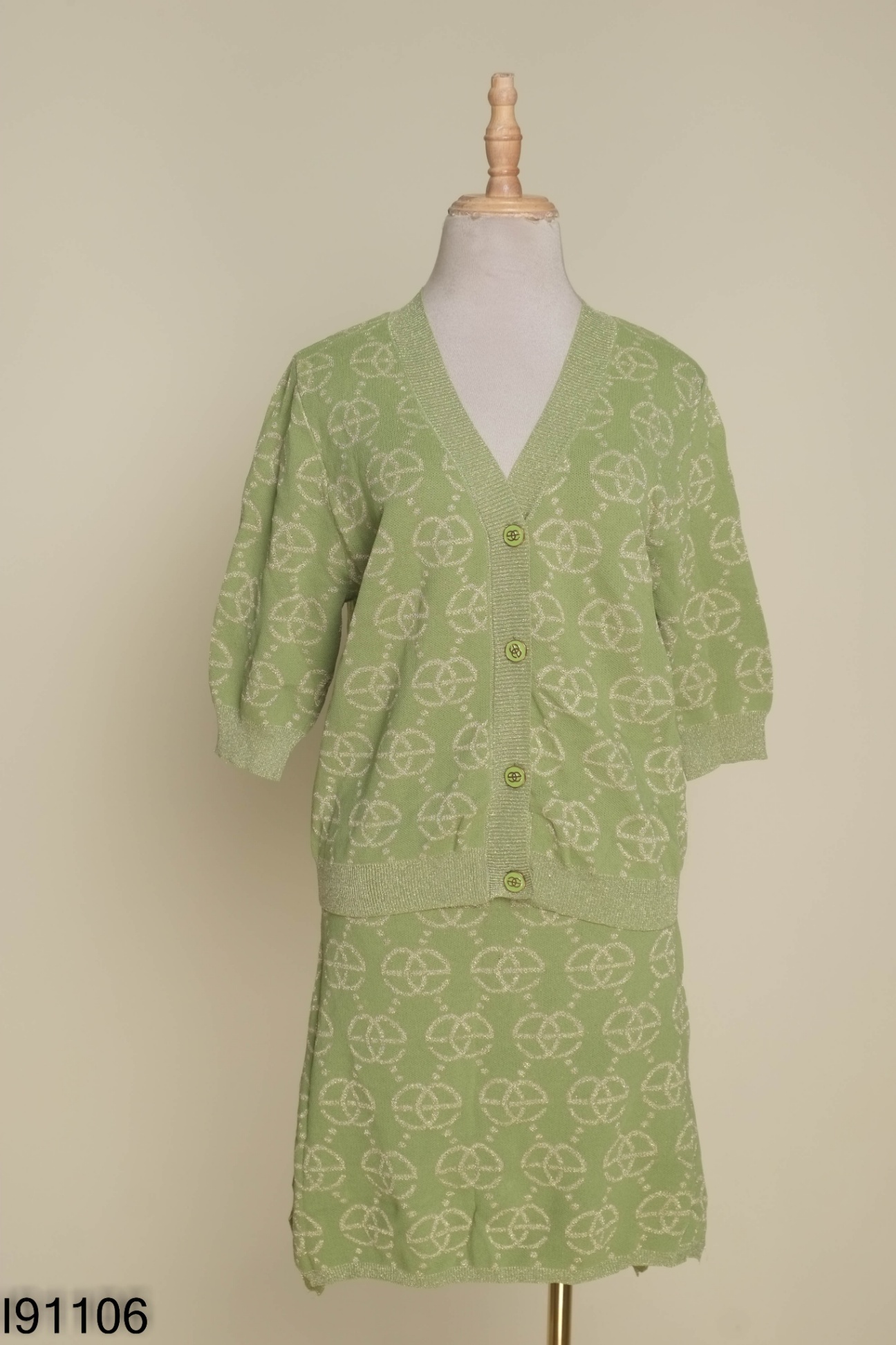 Set Áo xanh ELISE chữ nhũ + chân váy