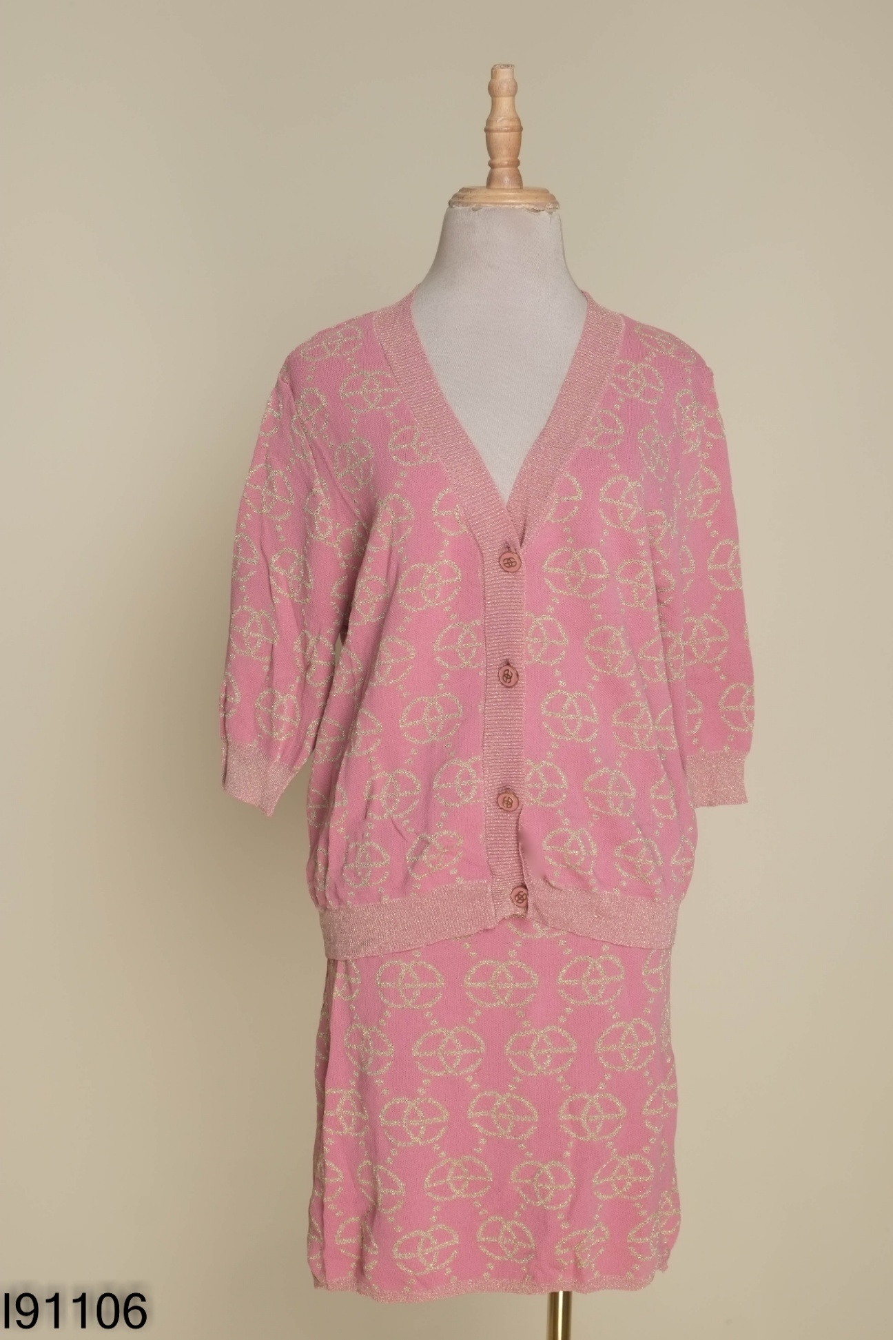 Set Áo hồng ELISE chữ nhũ + chân váy