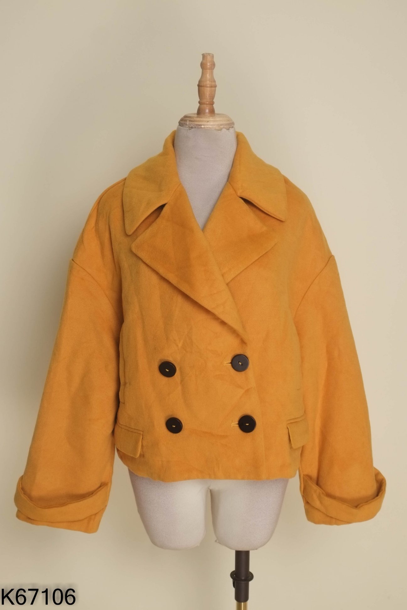 NEWTAG áo khoác lửng dạ cam