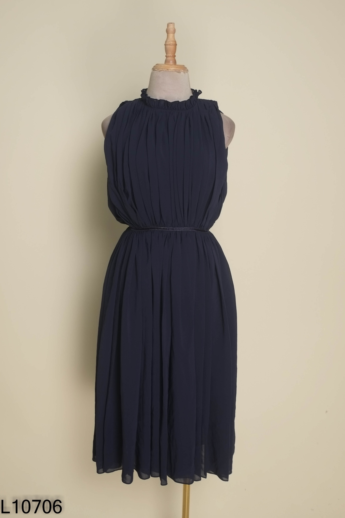 Váy xanh than ELISE bo eo