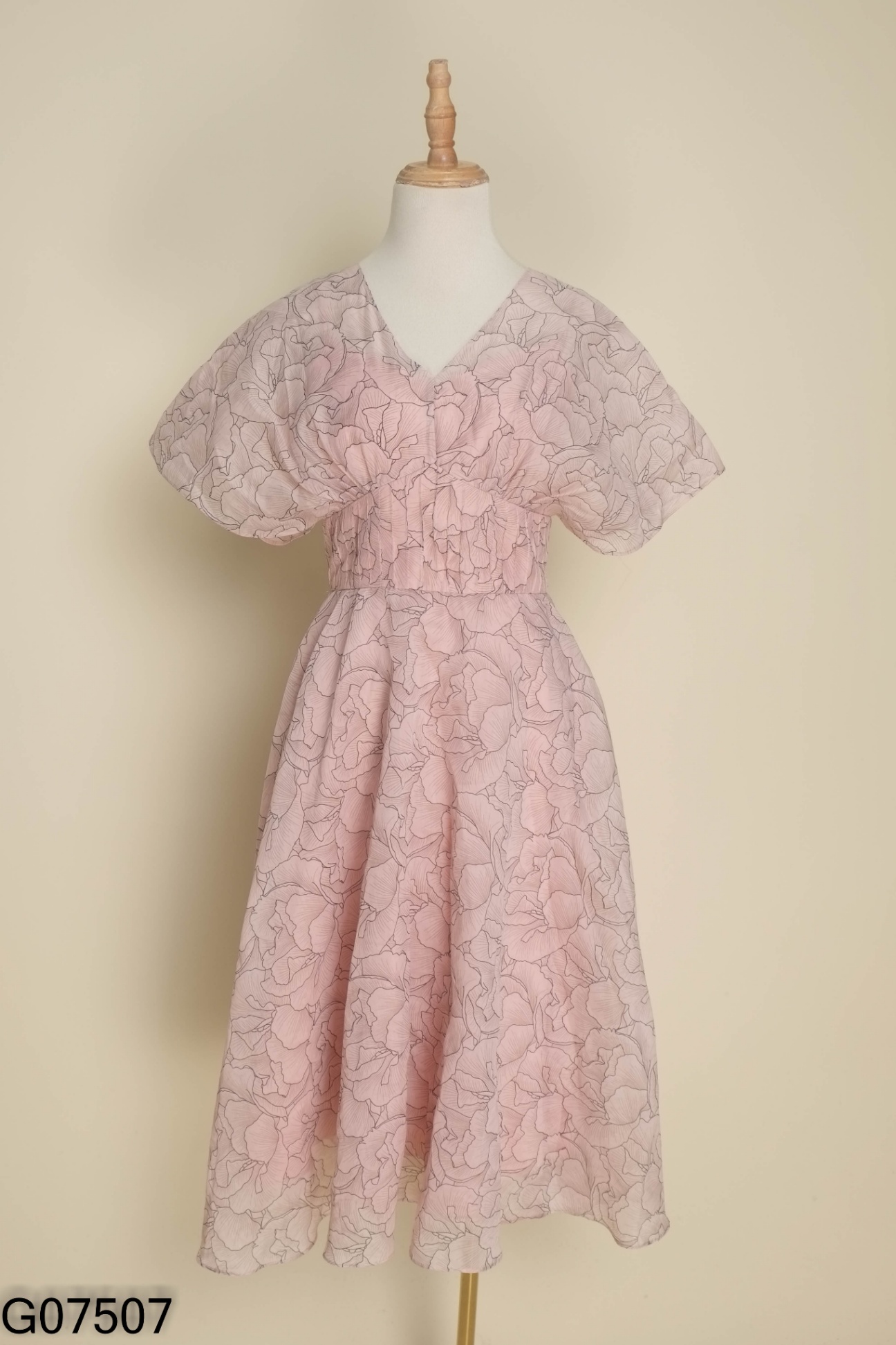 Váy ELISE hồng hoạ tiết hoa