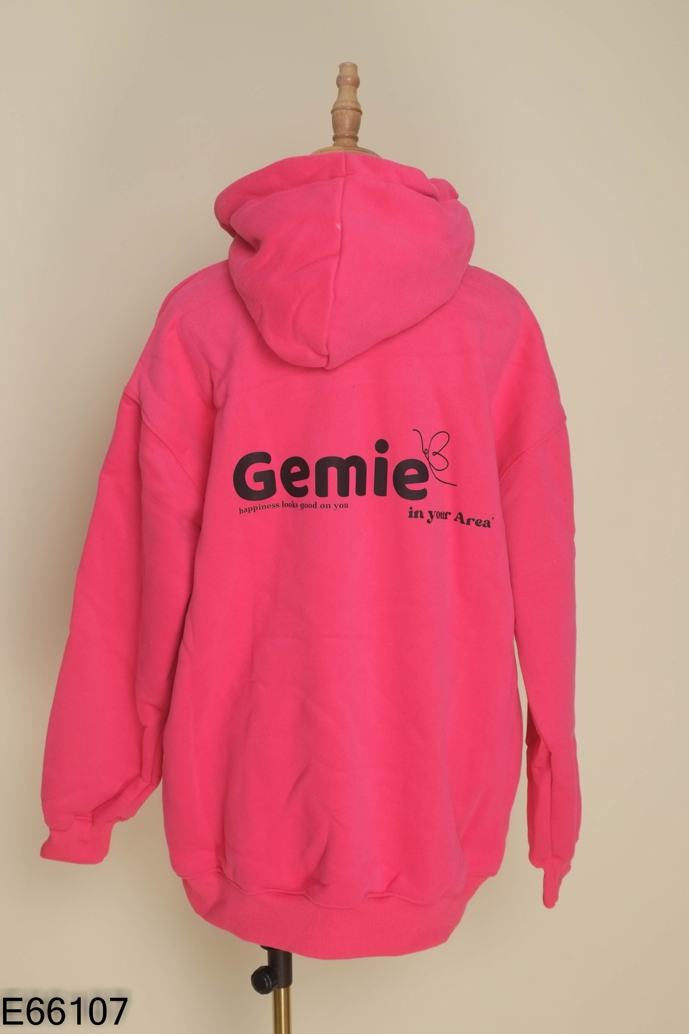 Áo hoodies nỉ hồng in chữ