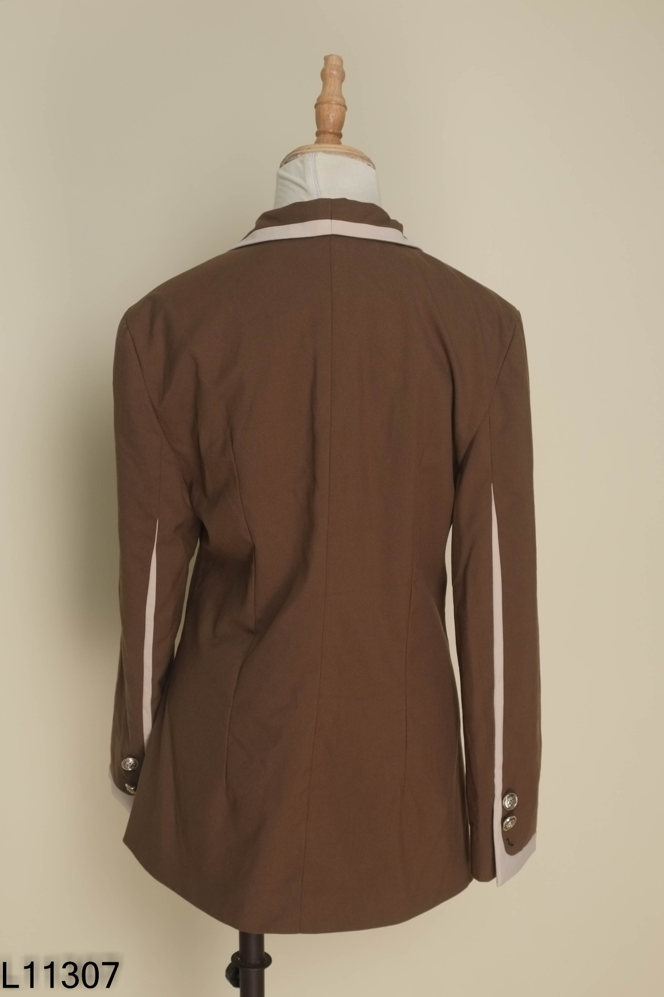 Áo blazer MULLET nâu viền be