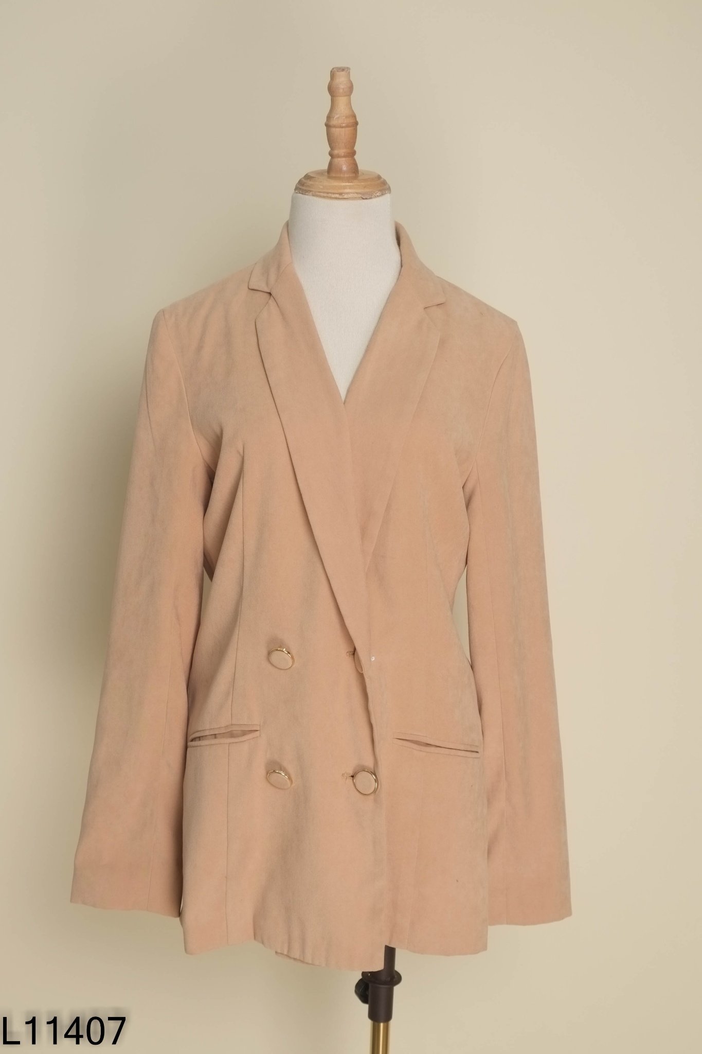 Áo blazer nâu trơn