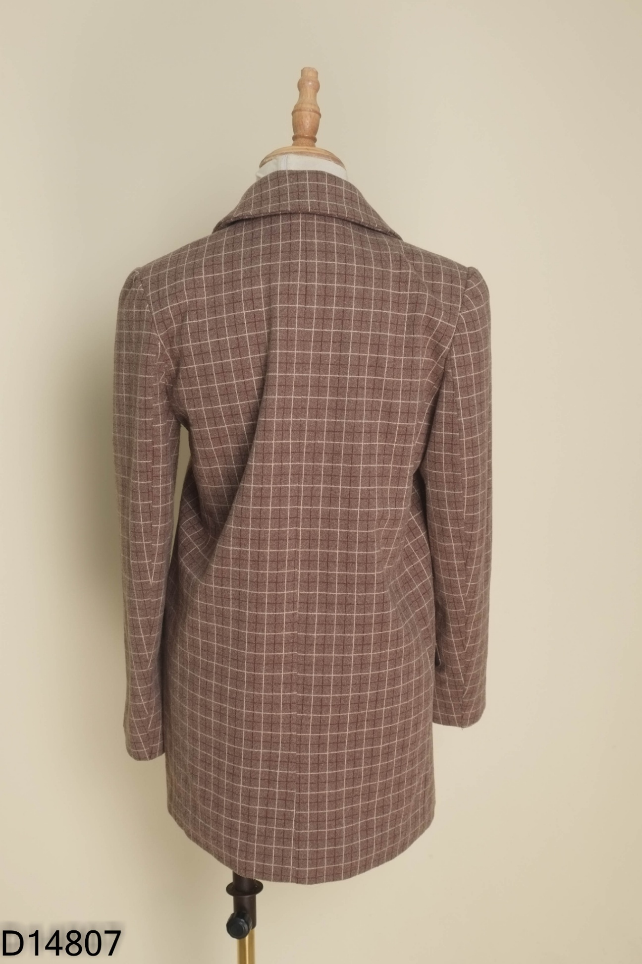 Áo blazer GONNOI dạ nâu kẻ