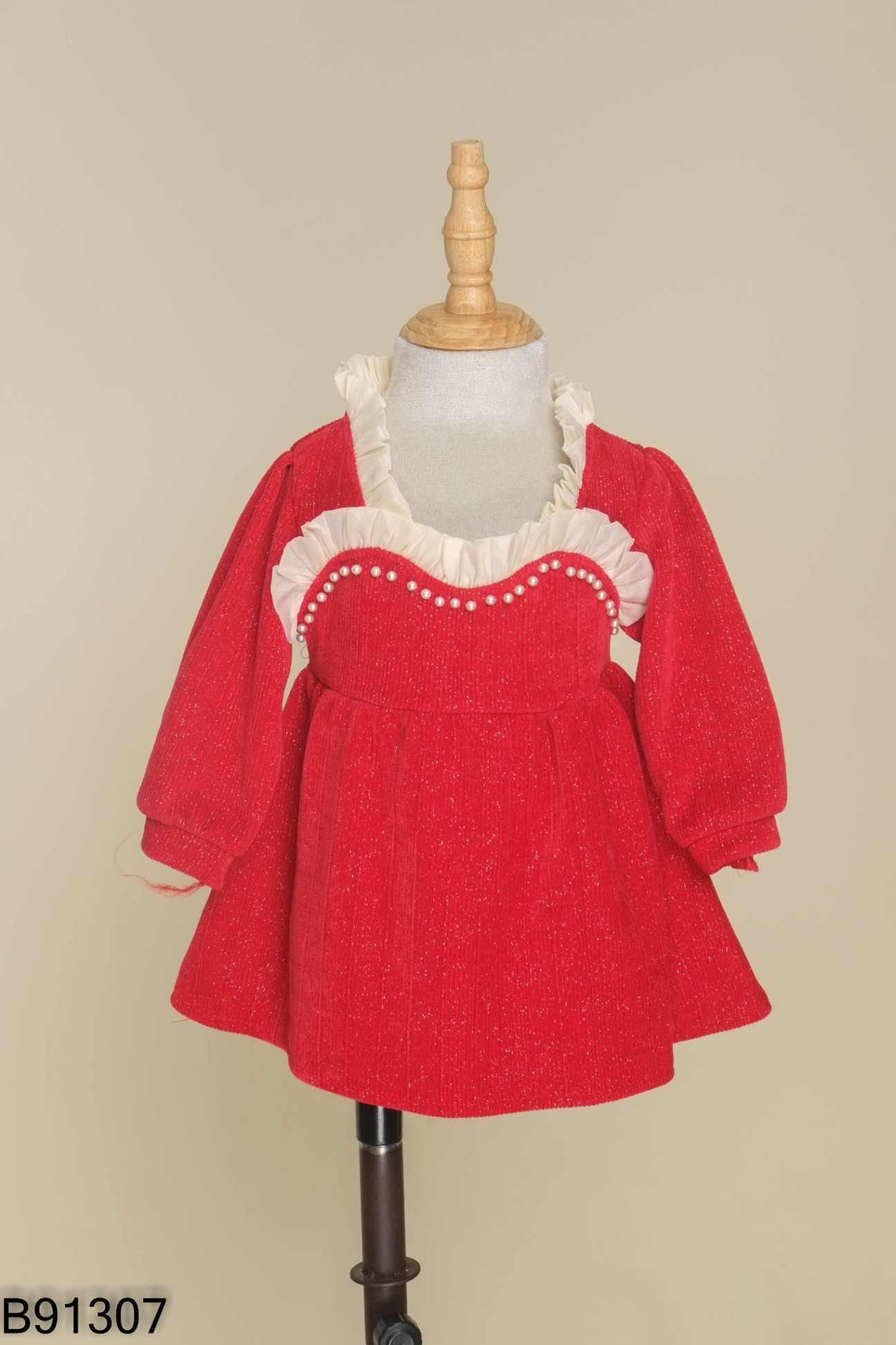 Váy nhung đỏ đính ngọc KIDS