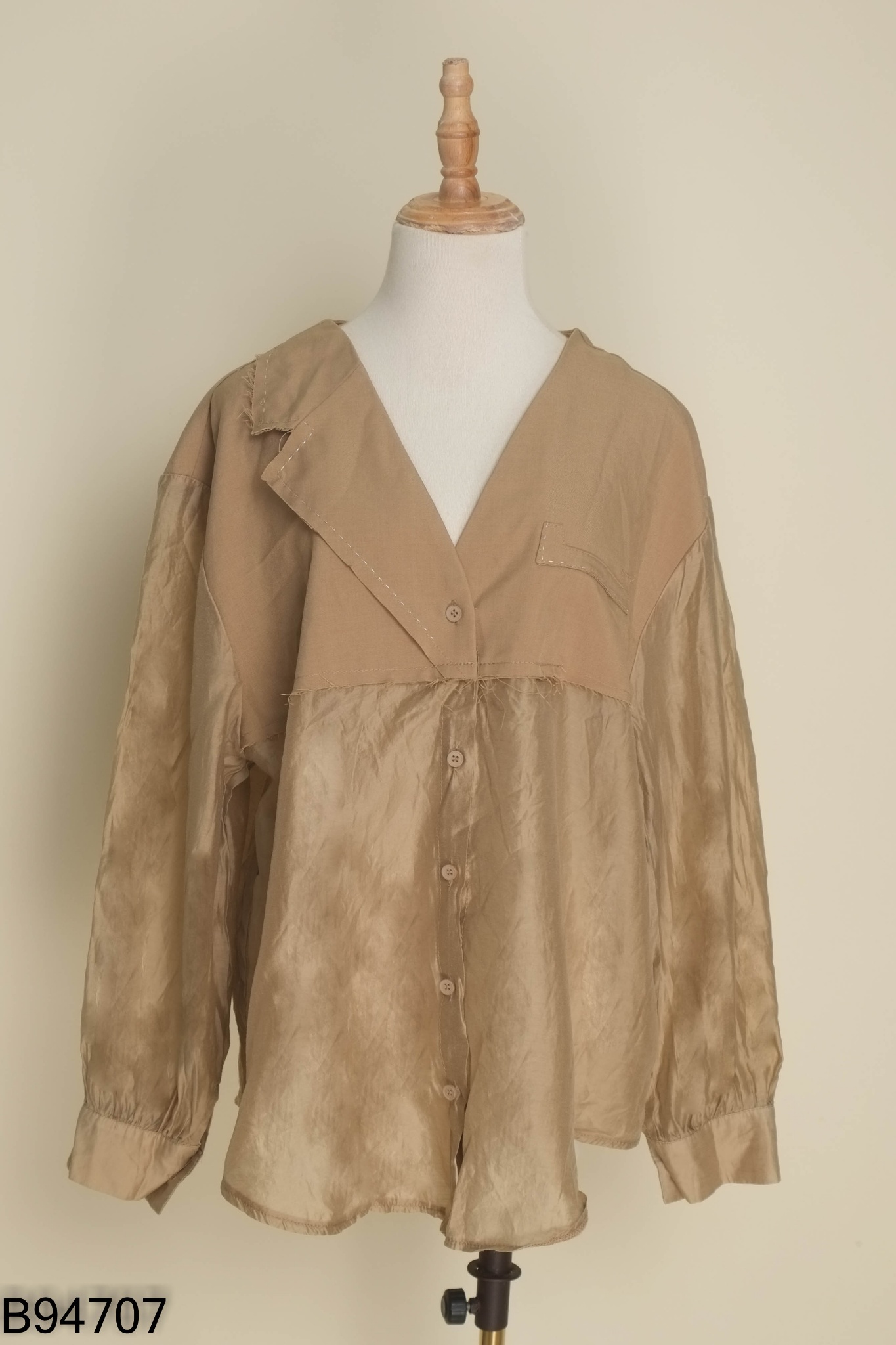 Áo sơ mi đũi nâu