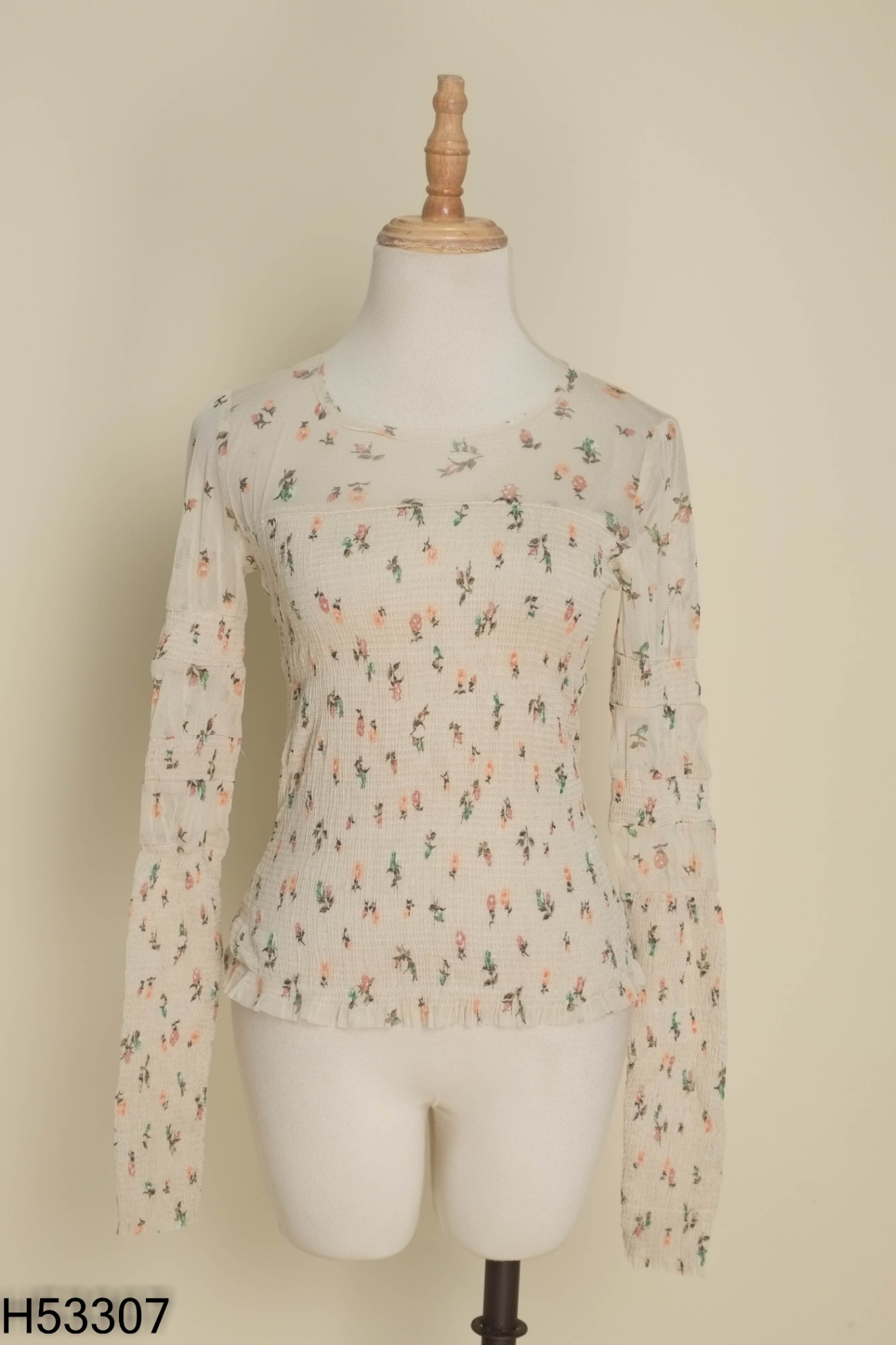 Áo lưới chun ZARA be hoa