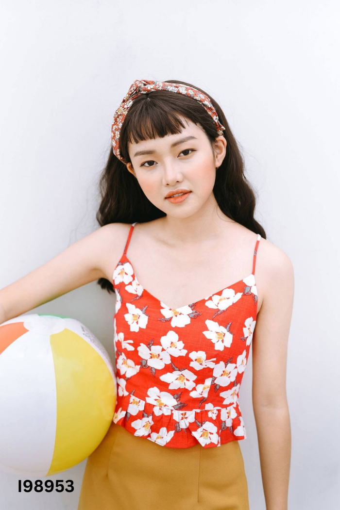 Áo hai dây DOTTIE đỏ hoa