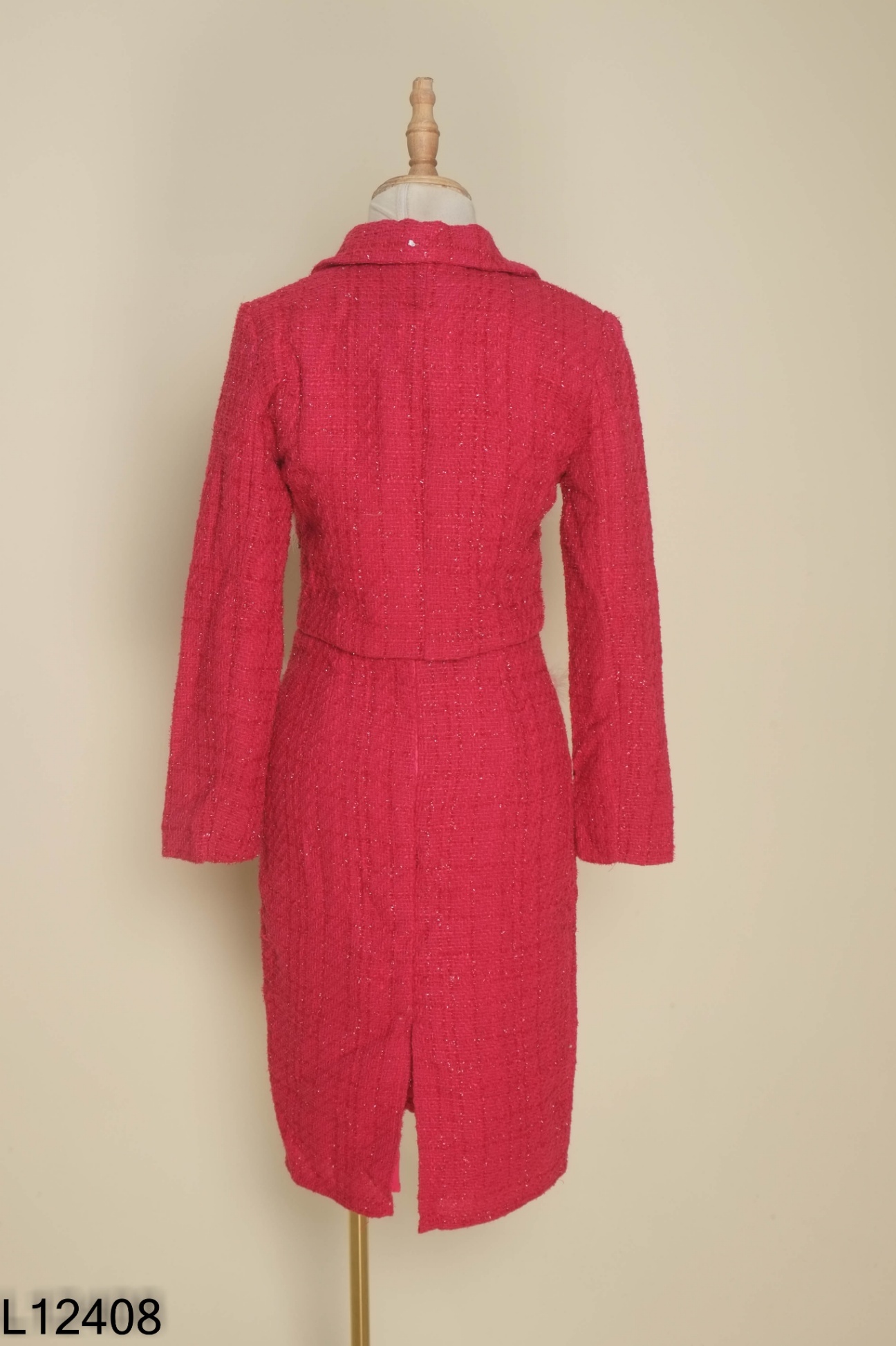 NEWTAG Set RUBY HANA dạ tweed hồng