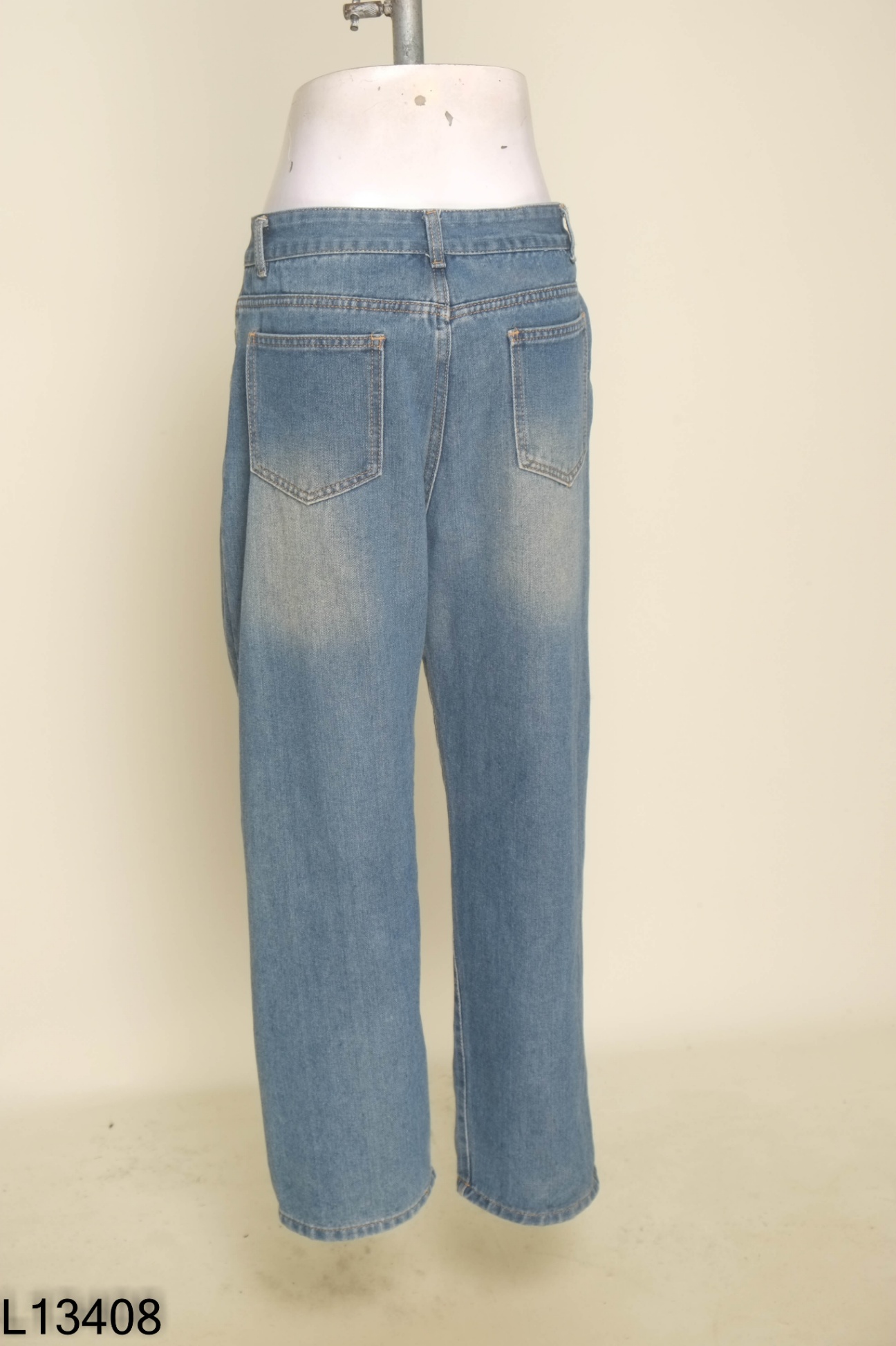 Quần jeans trơn xanh