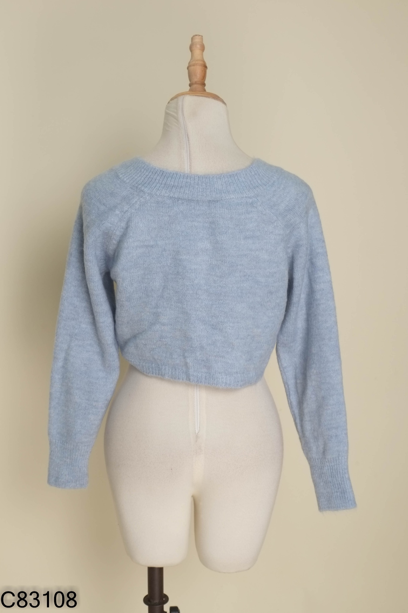Áo croptop MANG len xanh
