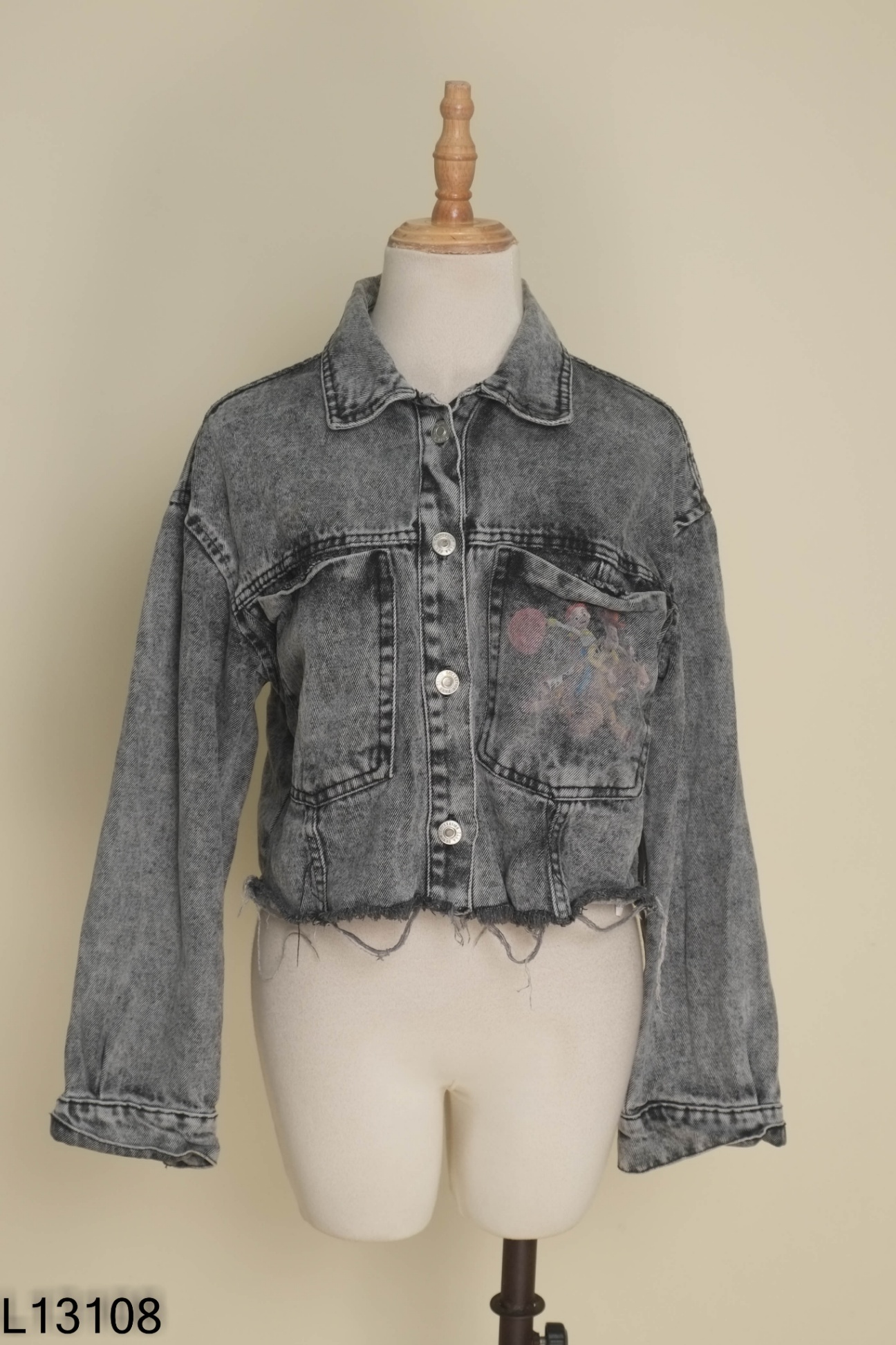 Áo khoác jeans xám ZARA dáng ngắn