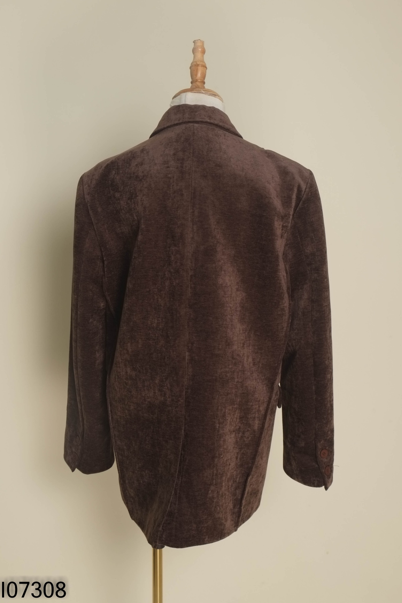 NEWTAG Áo blazer nhung nâu