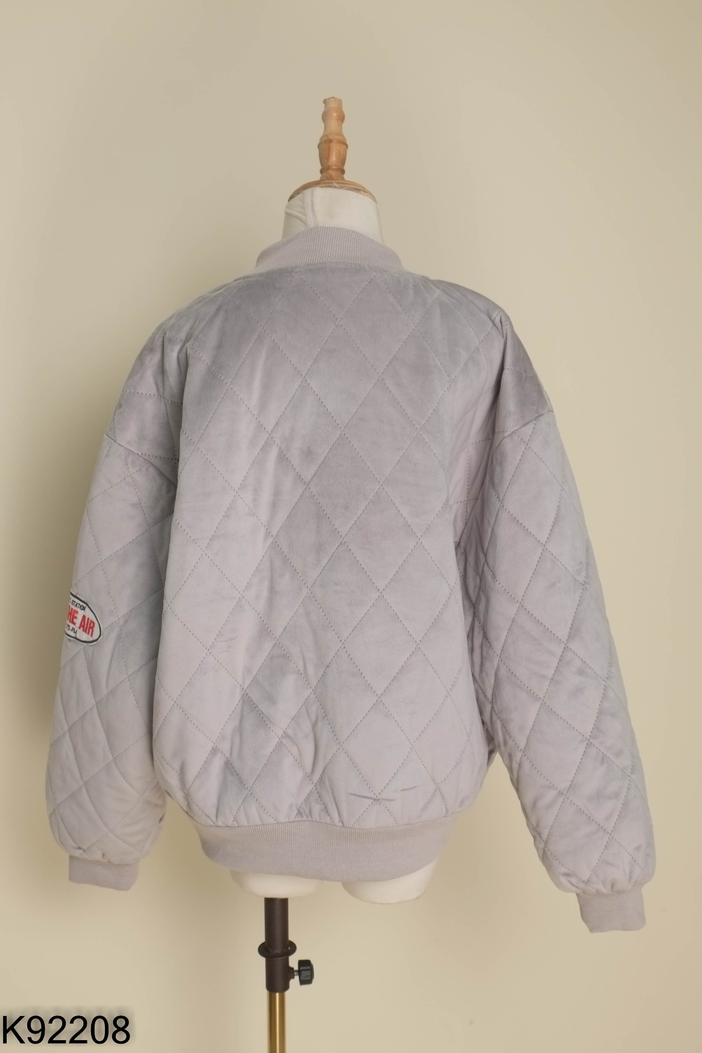 Áo bomber nỉ xám