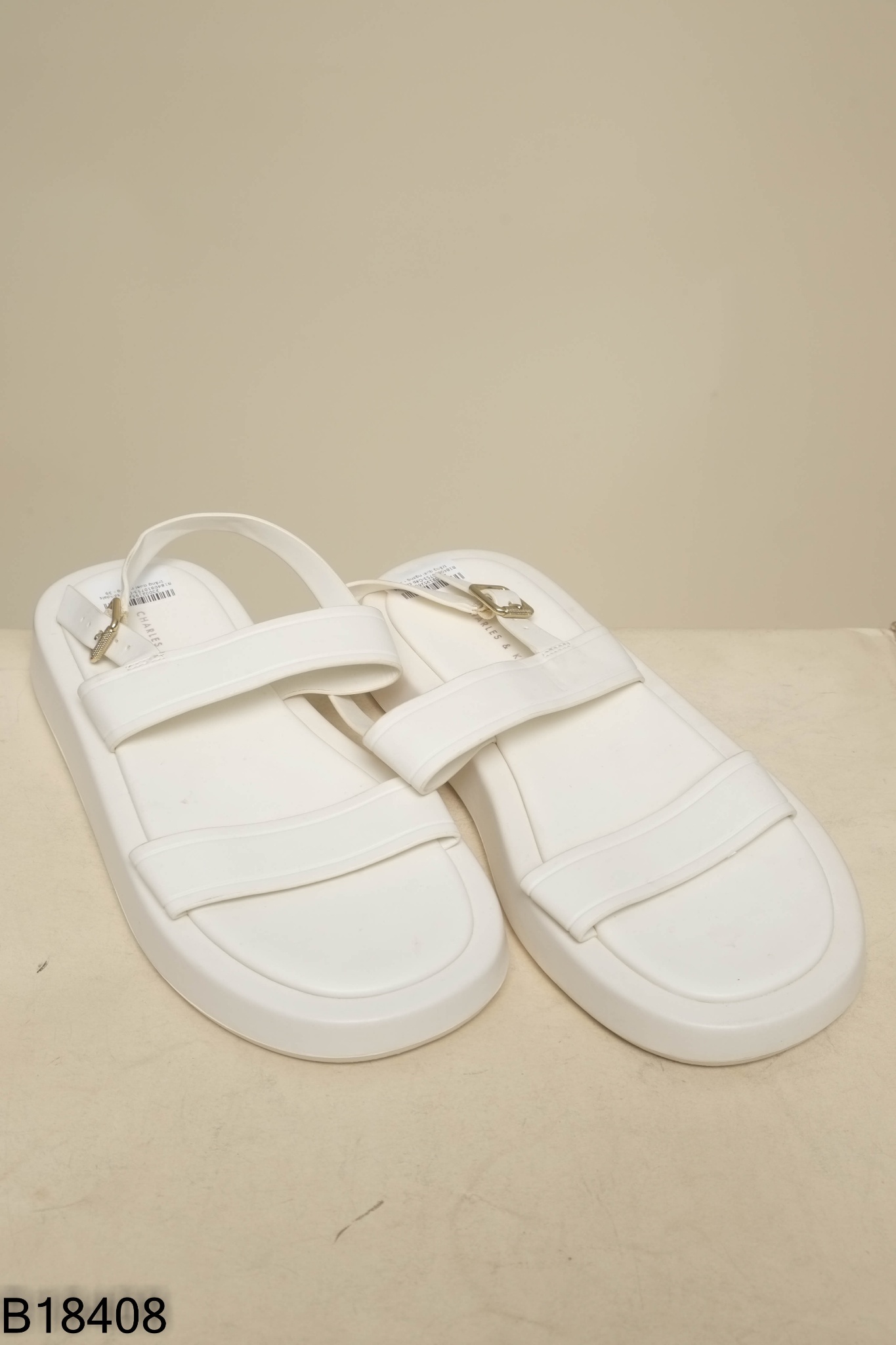 Dép sandals trắng quai ngang