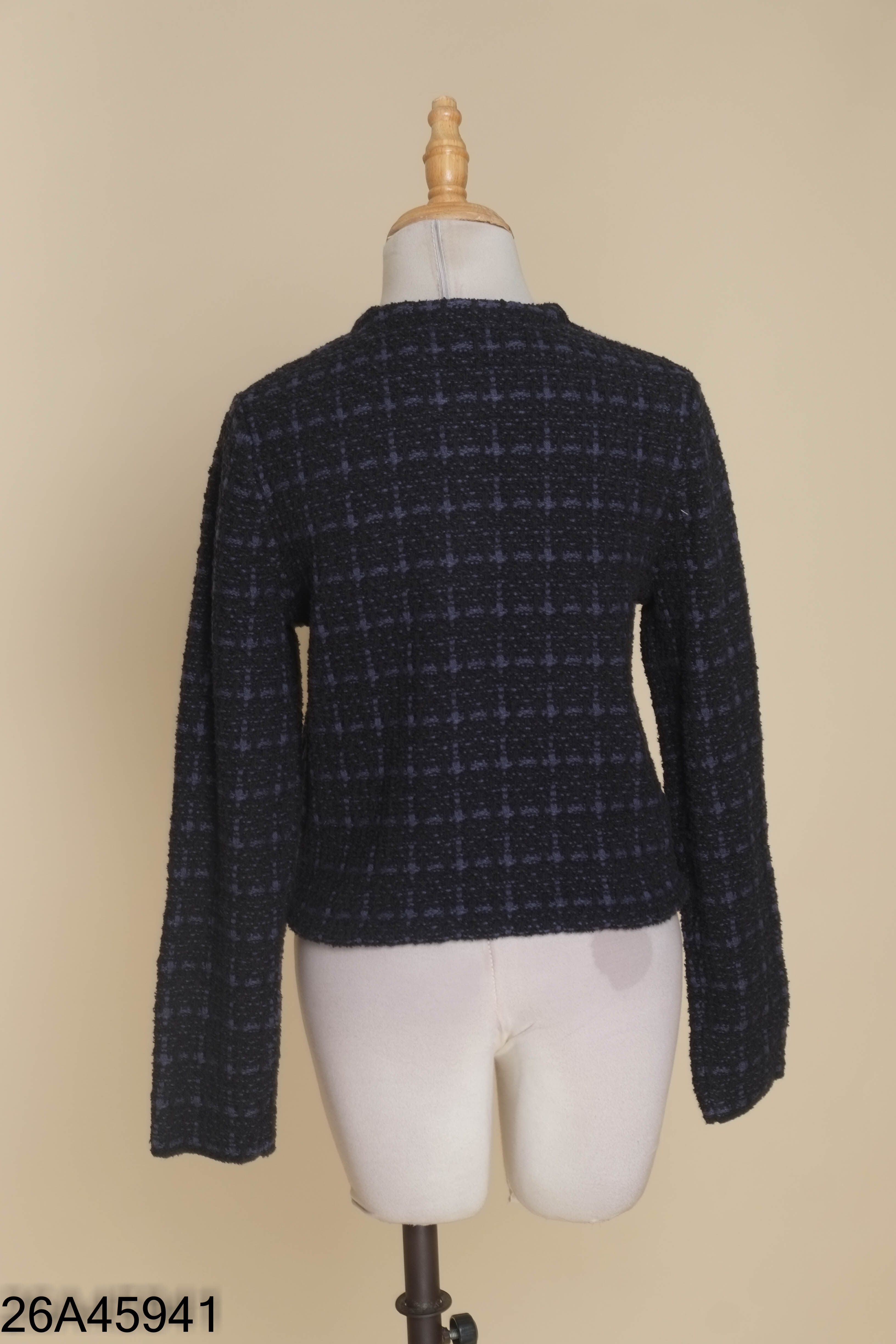 Áo cardigans UNIQLO xanh ke dáng ngắn