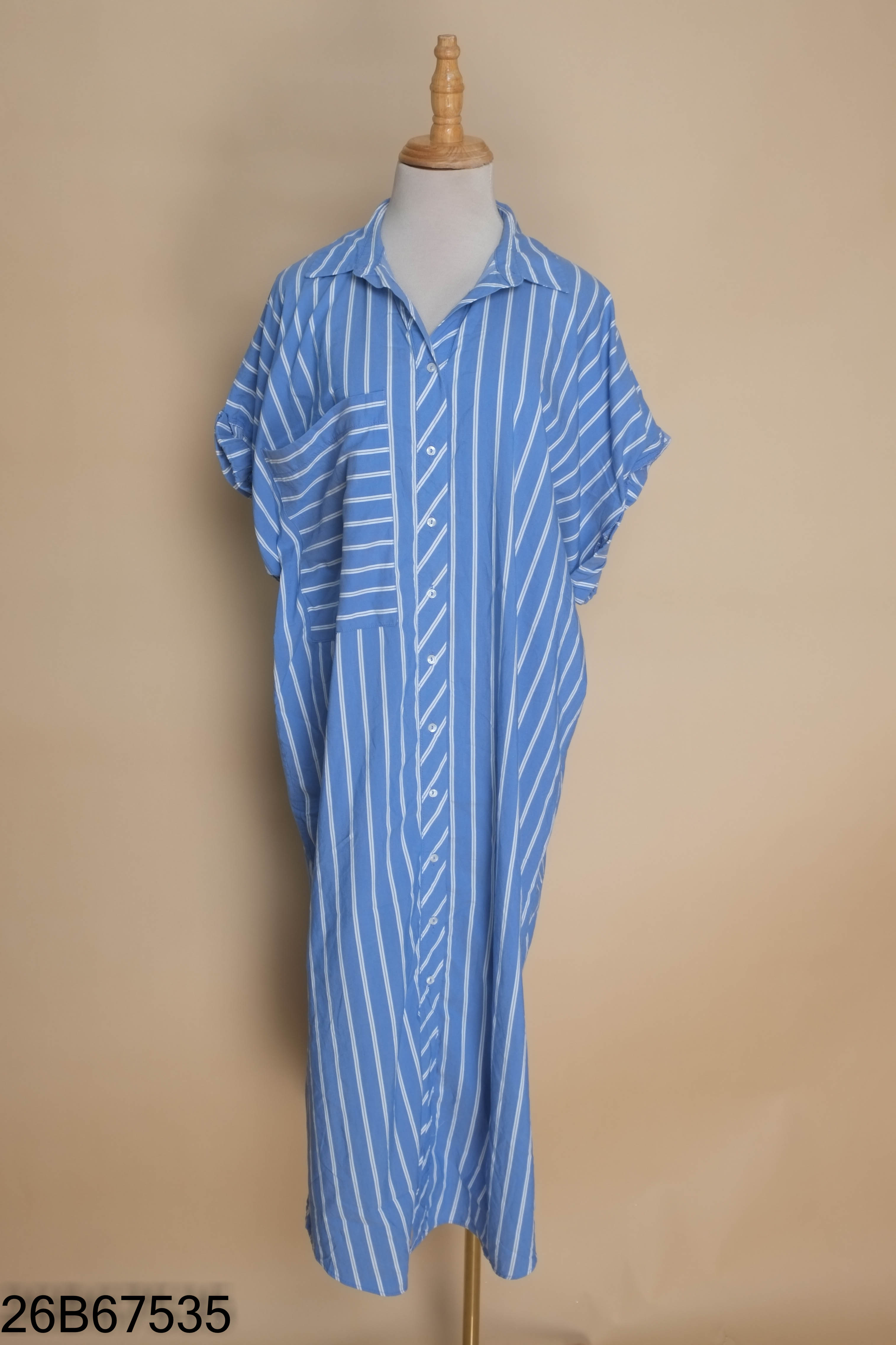 Váy suông xanh kẻ ZARA