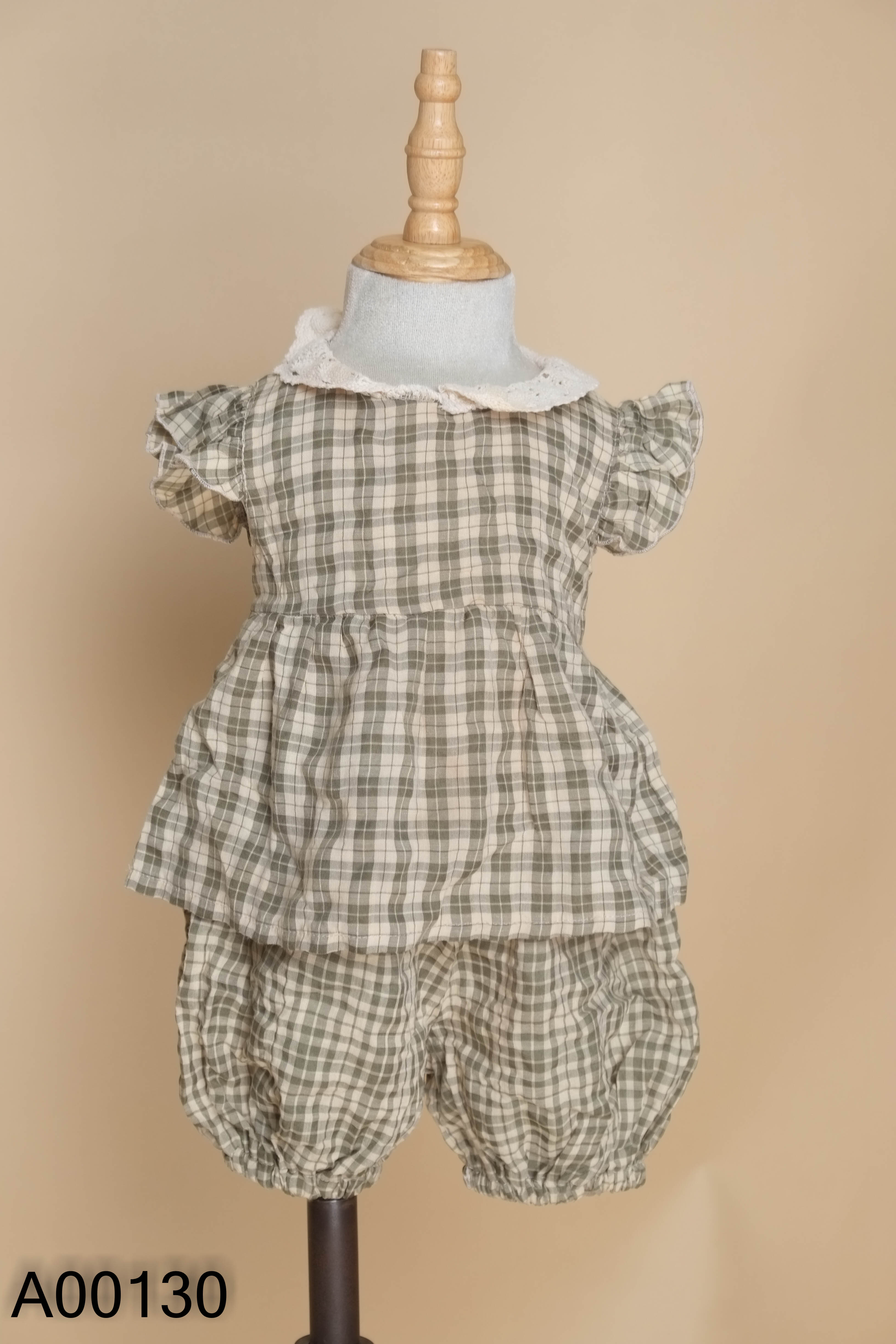 Set Áo be kẻ xanh + quần KIDS