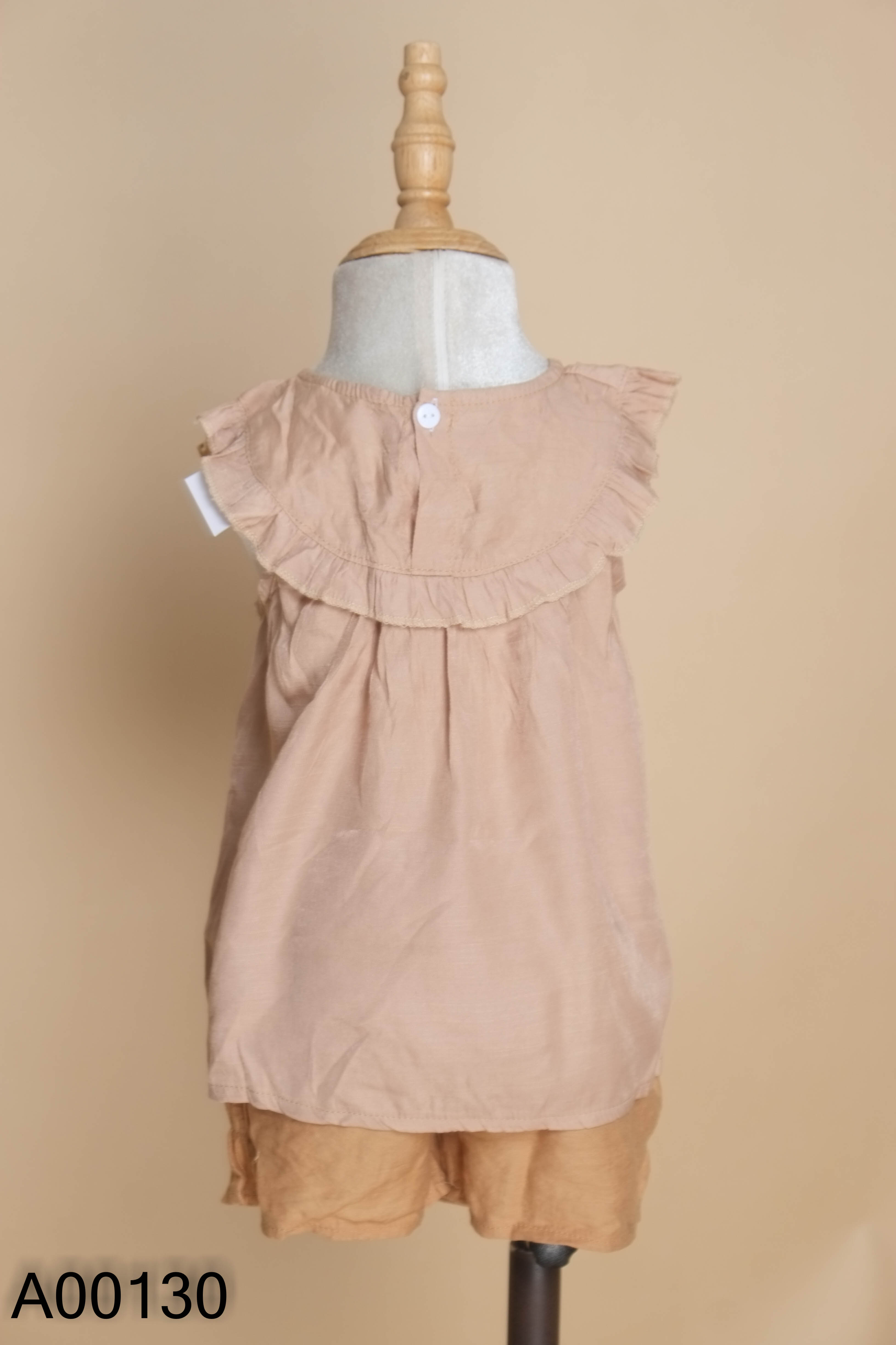 Set Áo đũi be thêu hoa + quần KIDS