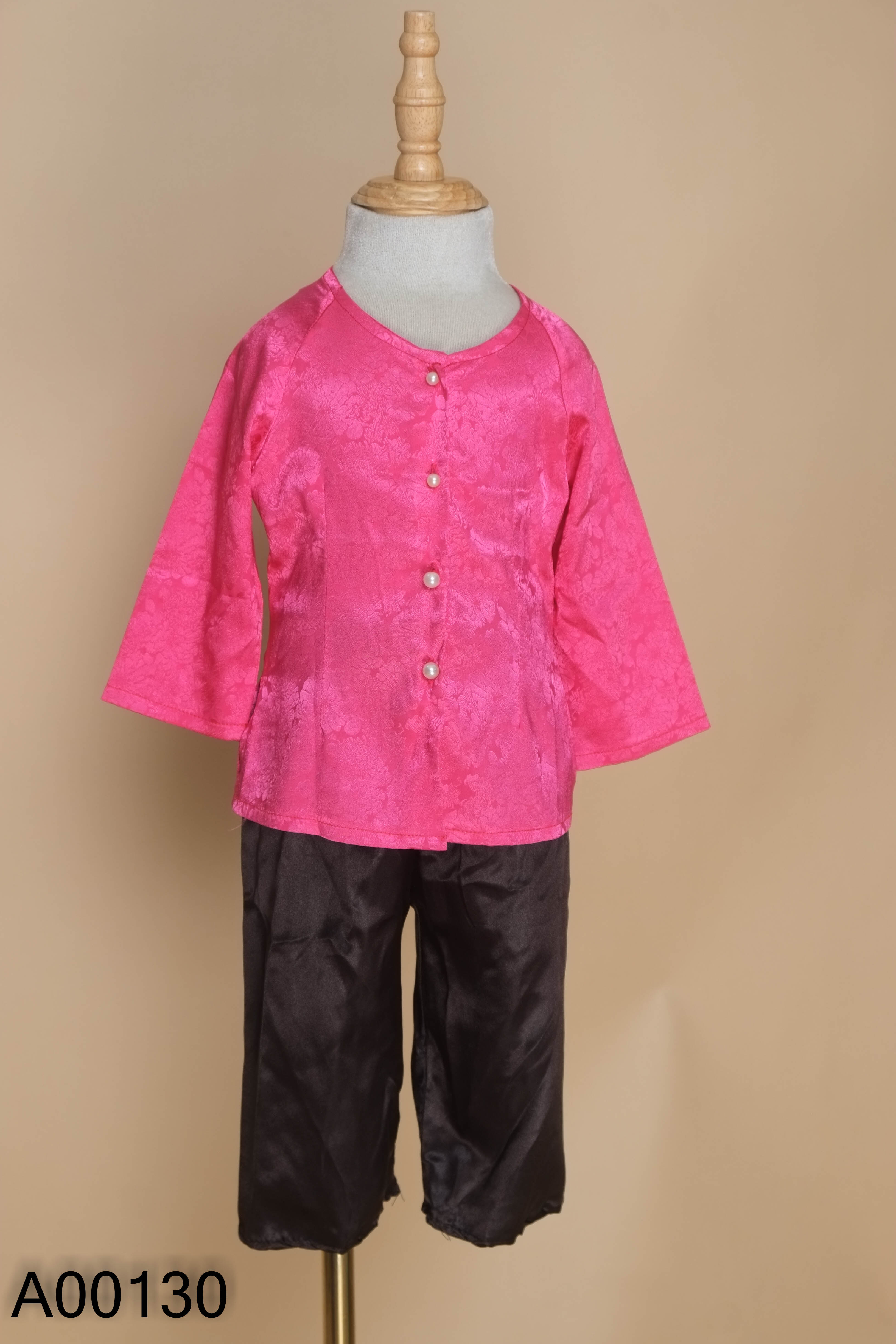 Set Áo hồng đính ngọc + quần đen KIDS