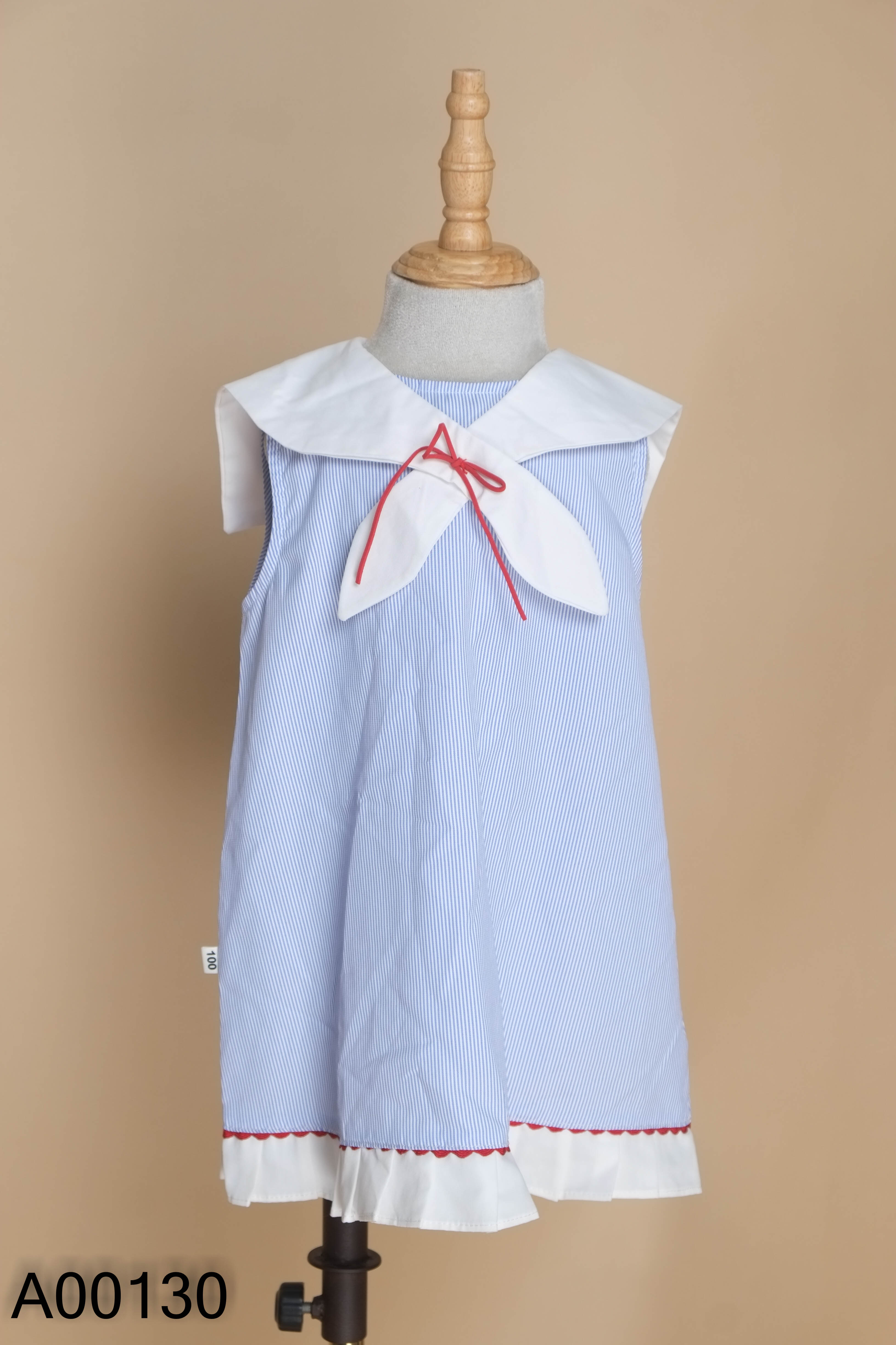 Váy xanh sọc cổ trắng KIDS