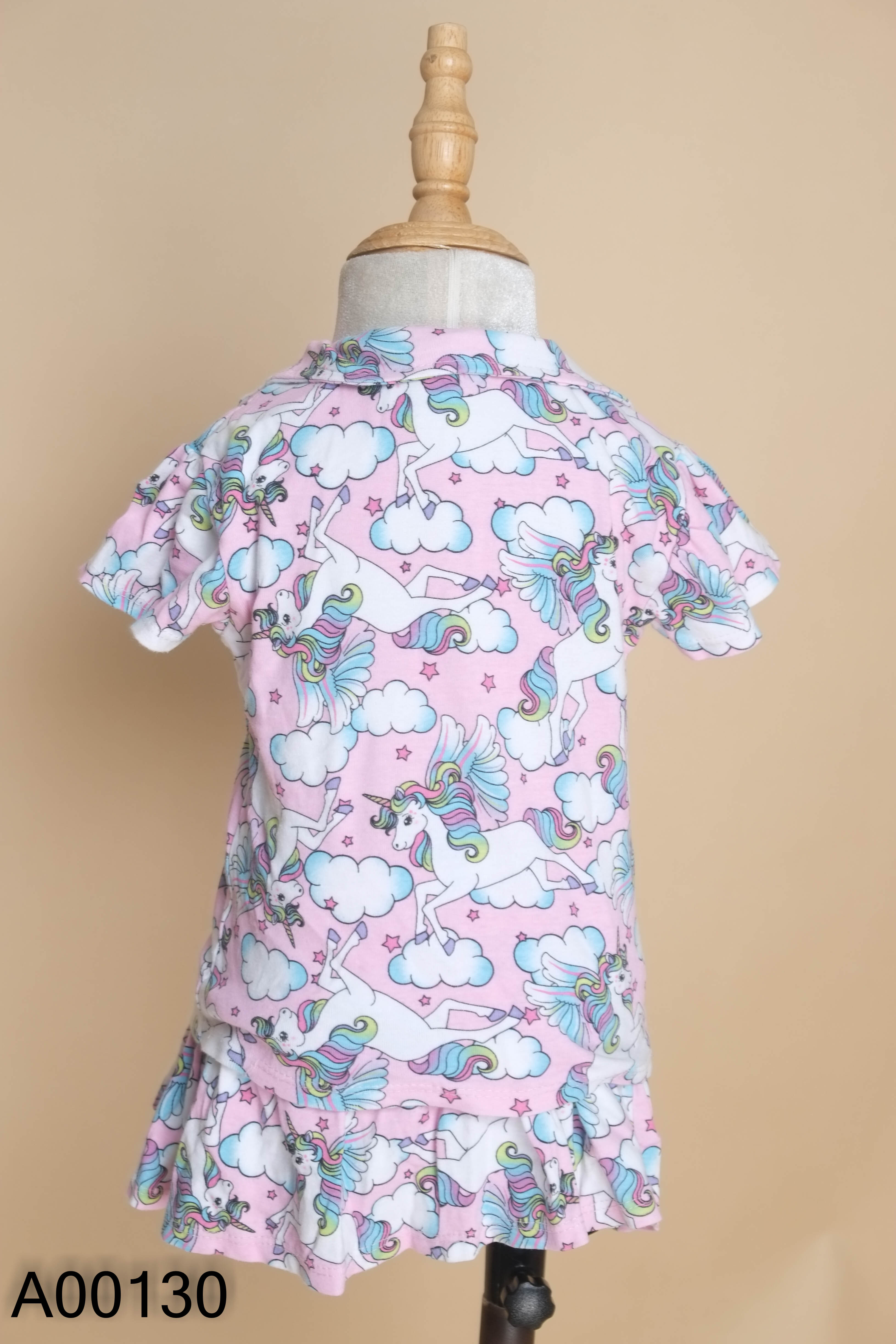 Set Áo hồng họa tiết + chân váy KIDS